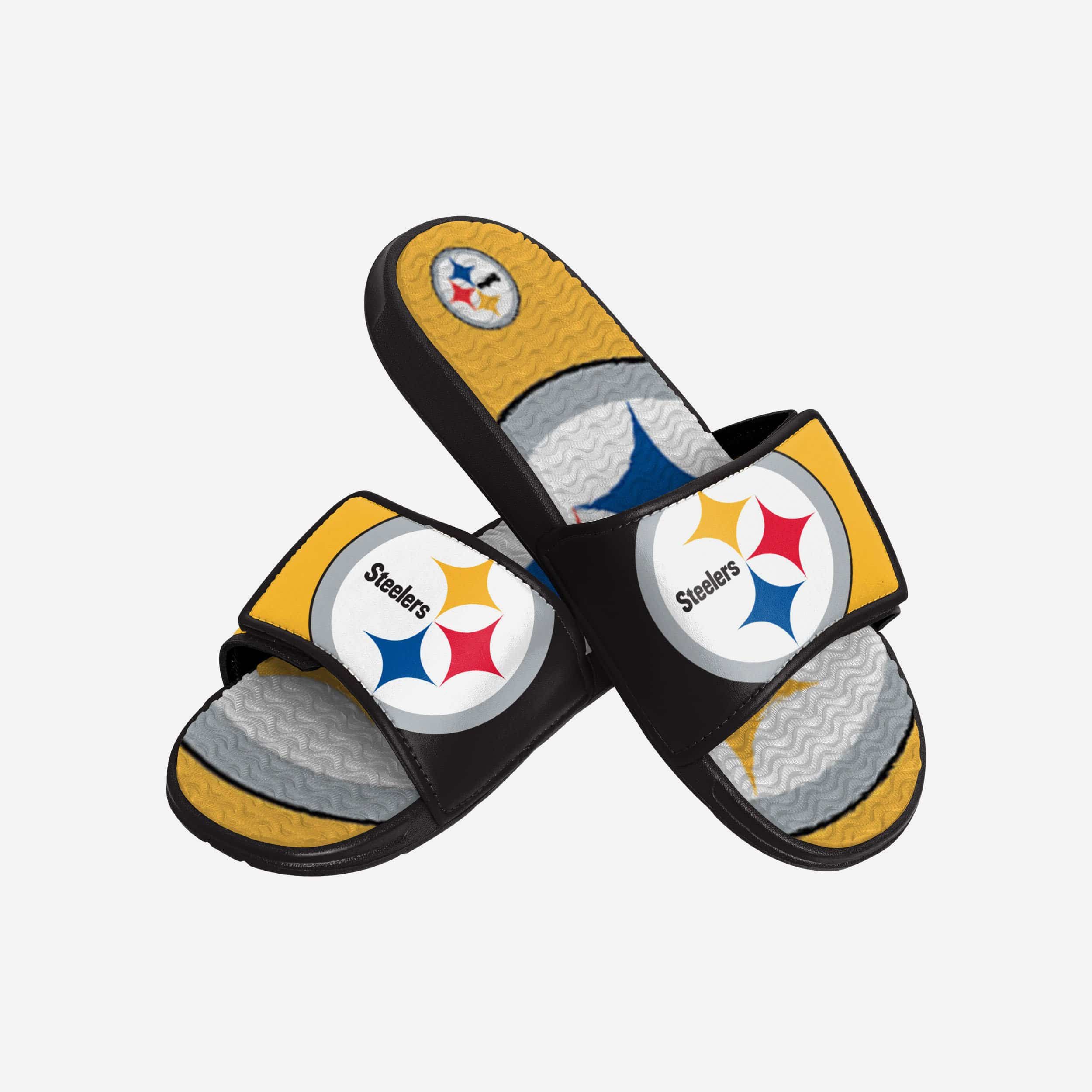Pittsburgh Steelers Stunning Colorblock Big Logo Gel Slides