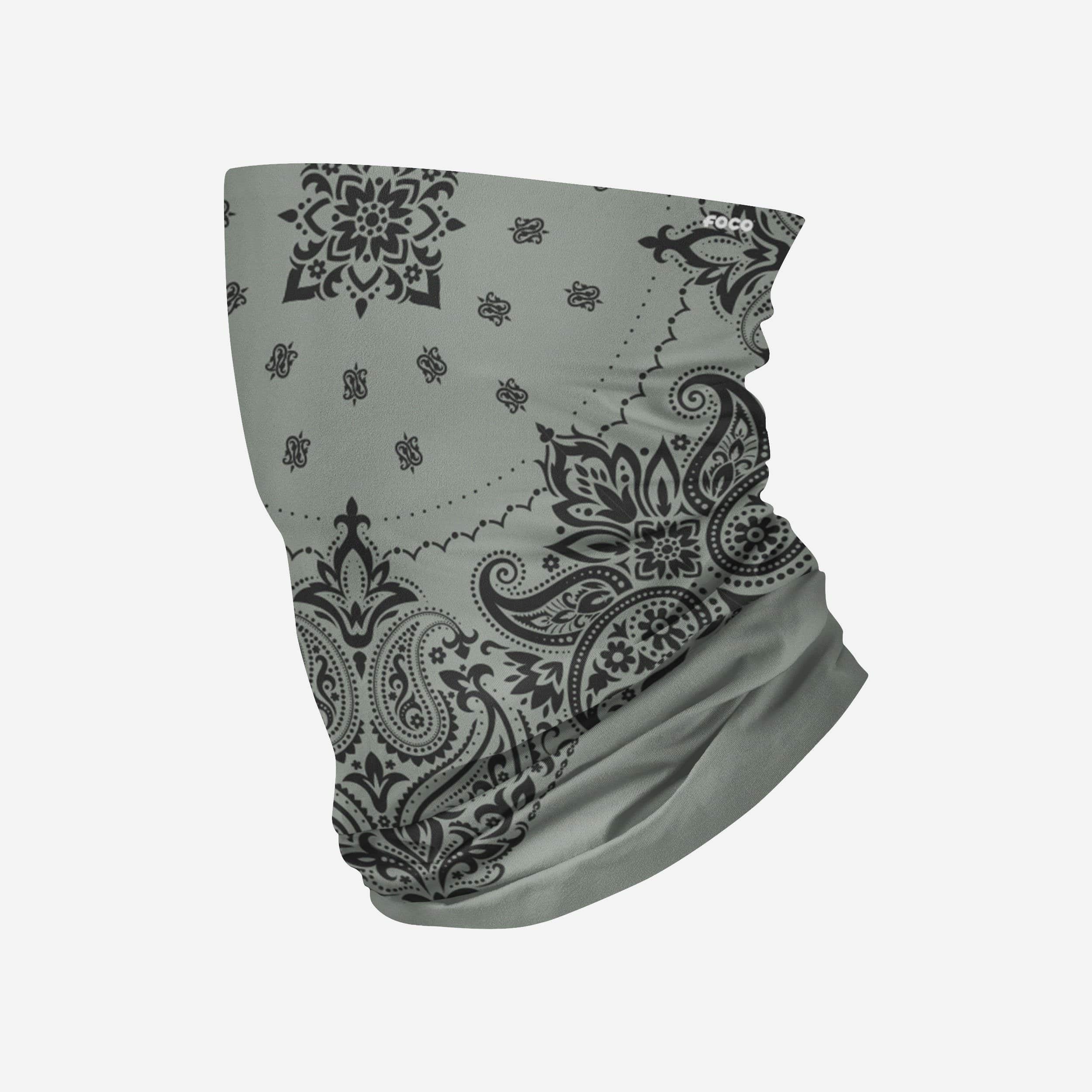 Stylish Grey & Black Bandana Gaiter Scarf - A Must-Have Fashion Accessory