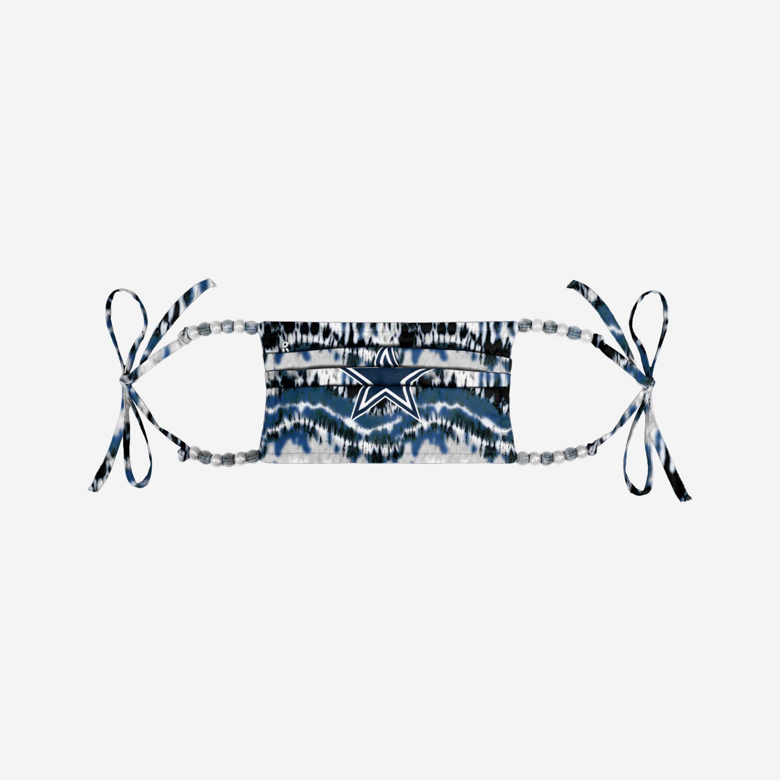 Dallas Cowboys Tie-Dye Beaded Tie-Back Face Cover - Show Your Team Spirit!
