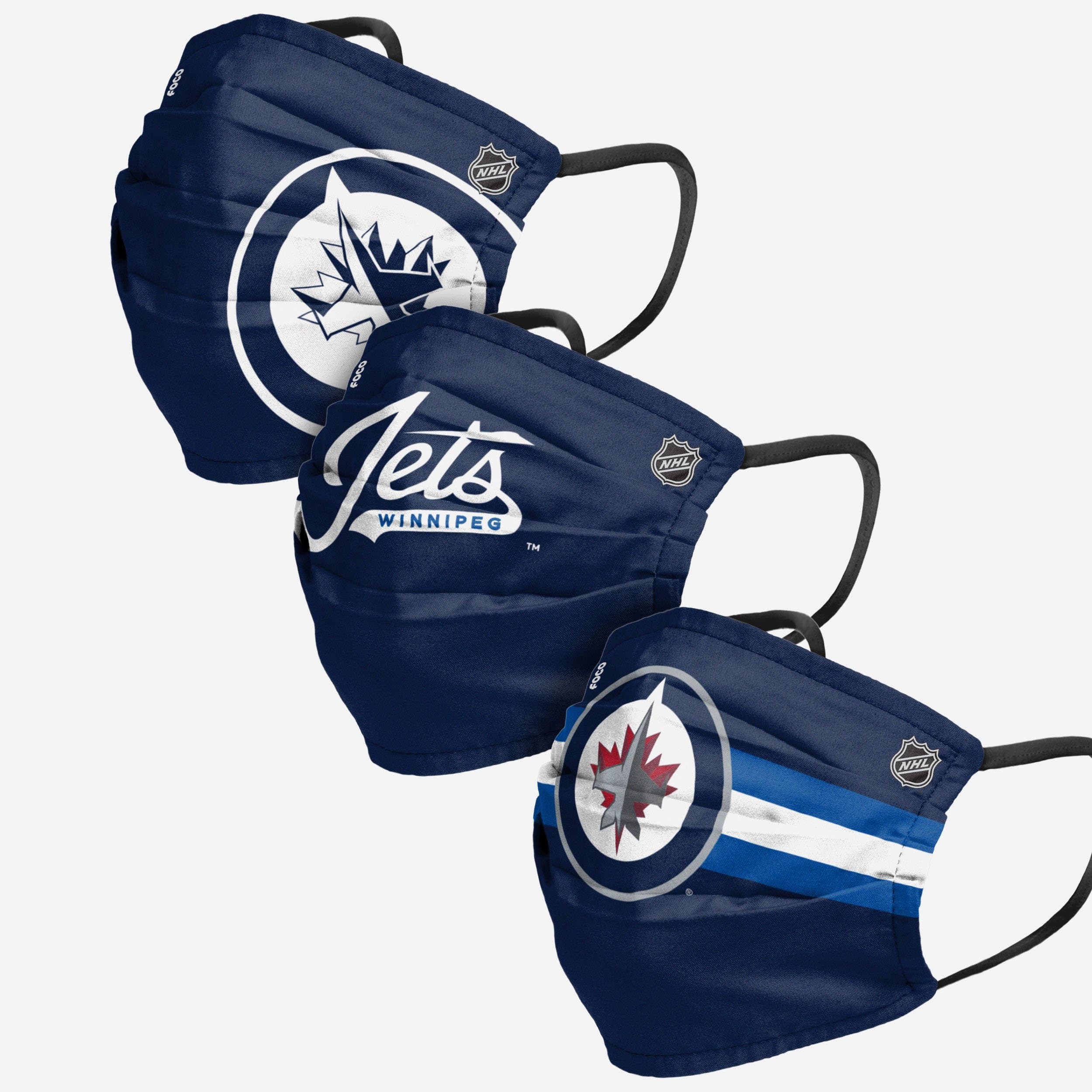 Winnipeg Jets Matchday 3-Pack Reusable Face Covers - Represent Your Team in Style!