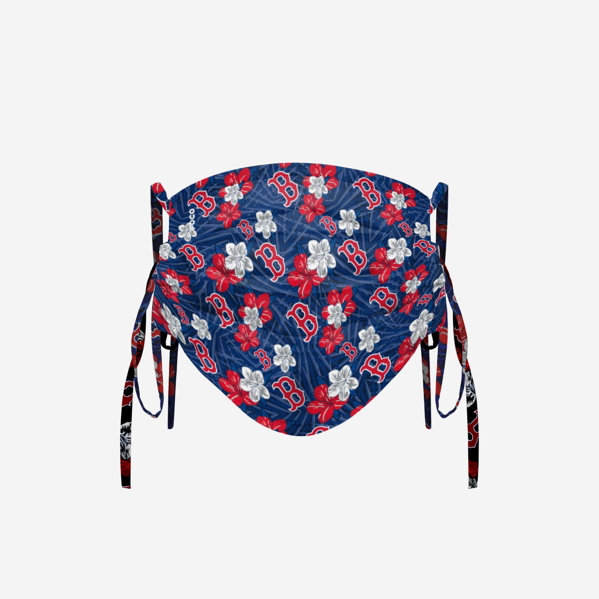 Stylish Boston Red Sox Hibiscus Tie-Back Face Cover - Show Your Team Spirit!