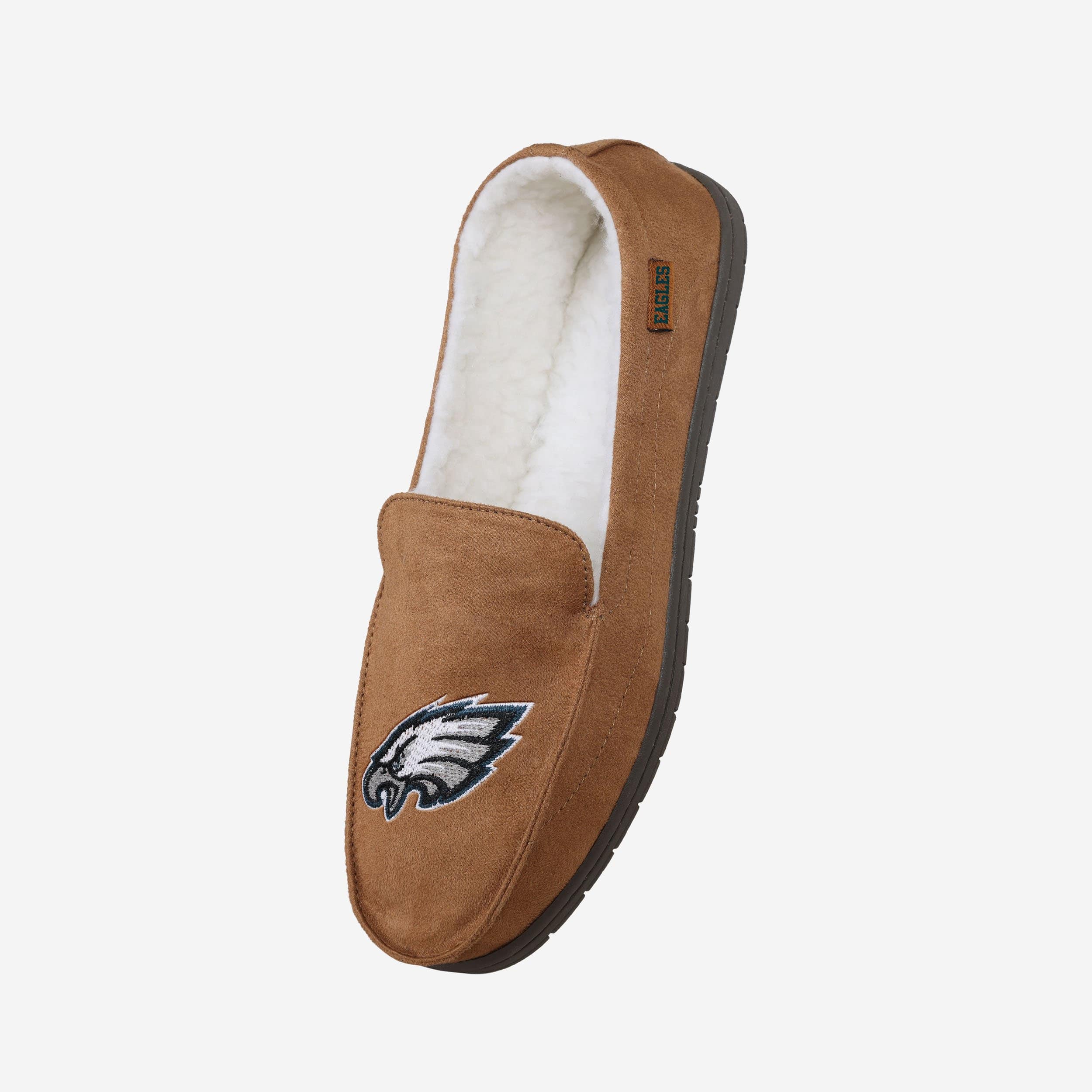 Stylish Philadelphia Eagles Beige Moccasin Slippers