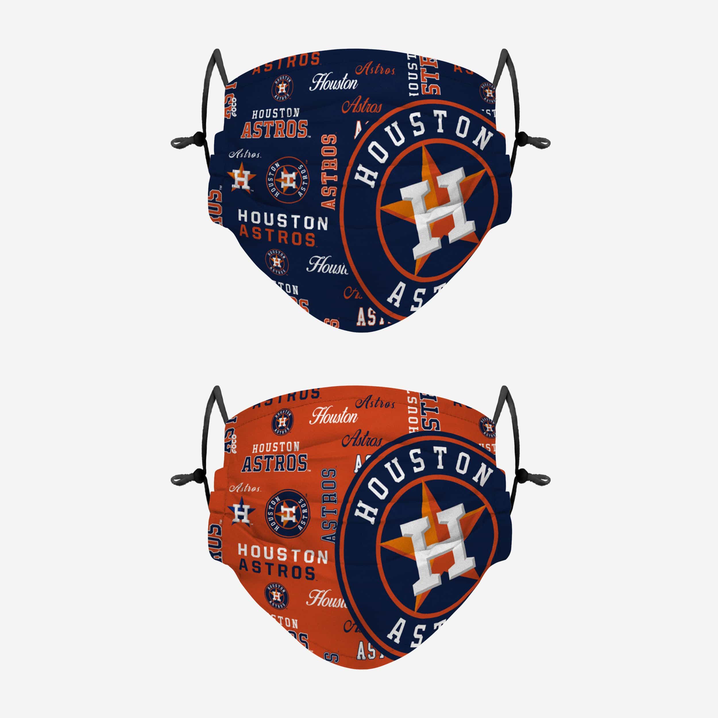 Houston Astros Logo Rush 2-Pack Adjustable Face Covers - Show Your Team Spirit!