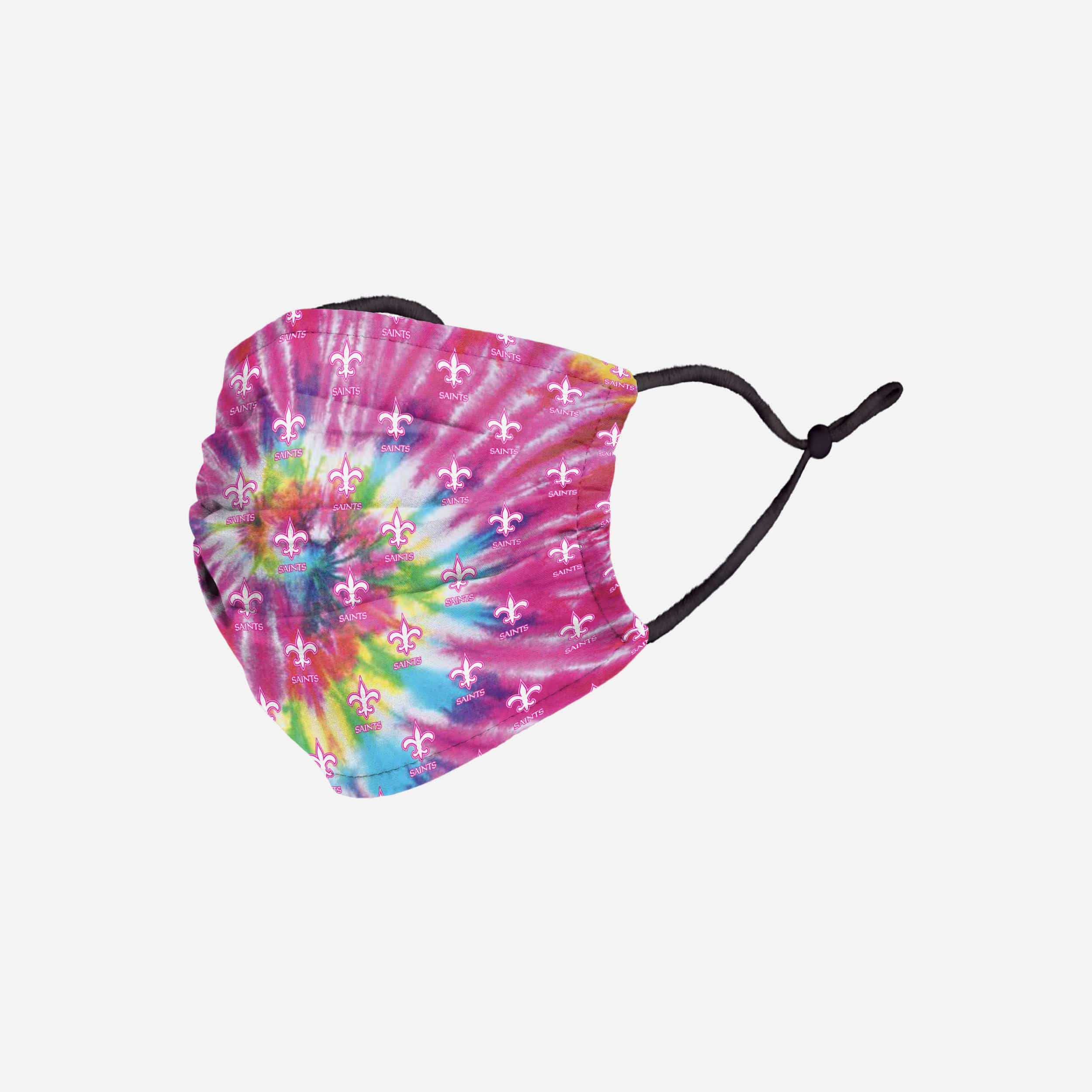 New Orleans Saints Pastel Tie-Dye Adjustable Face Cover - Represent Your Team in Style!