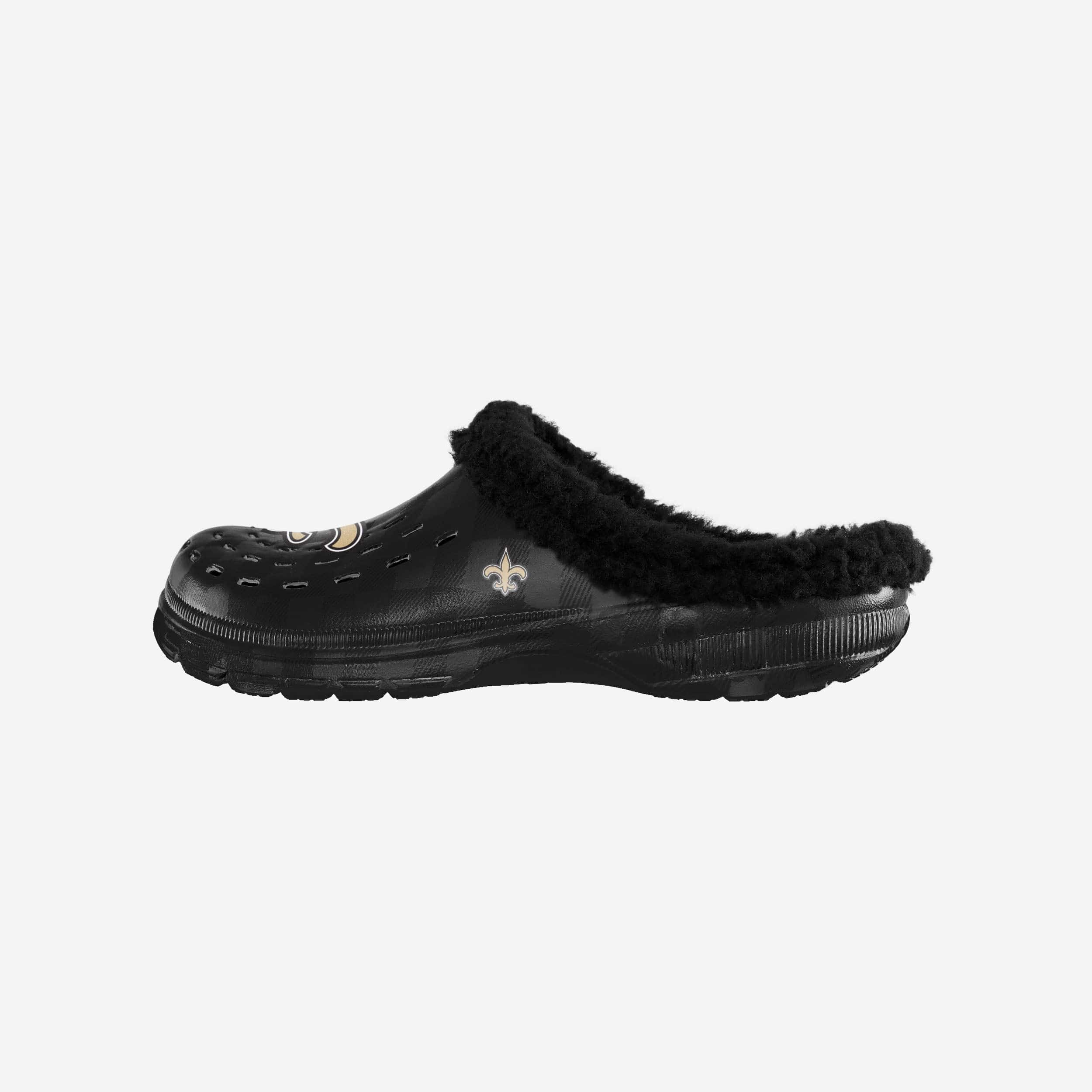 New Orleans Saints Sherpa-Lined Buffalo Check Clogs: Fashionable Fandom Footwear