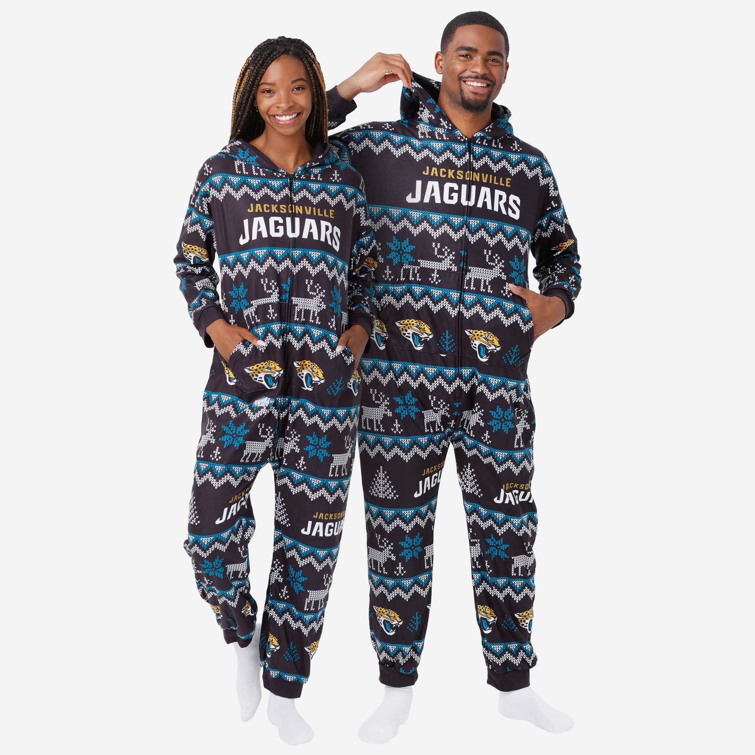Jacksonville Jaguars Festive One-Piece Pajamas - Ideal for Holiday Family Fun