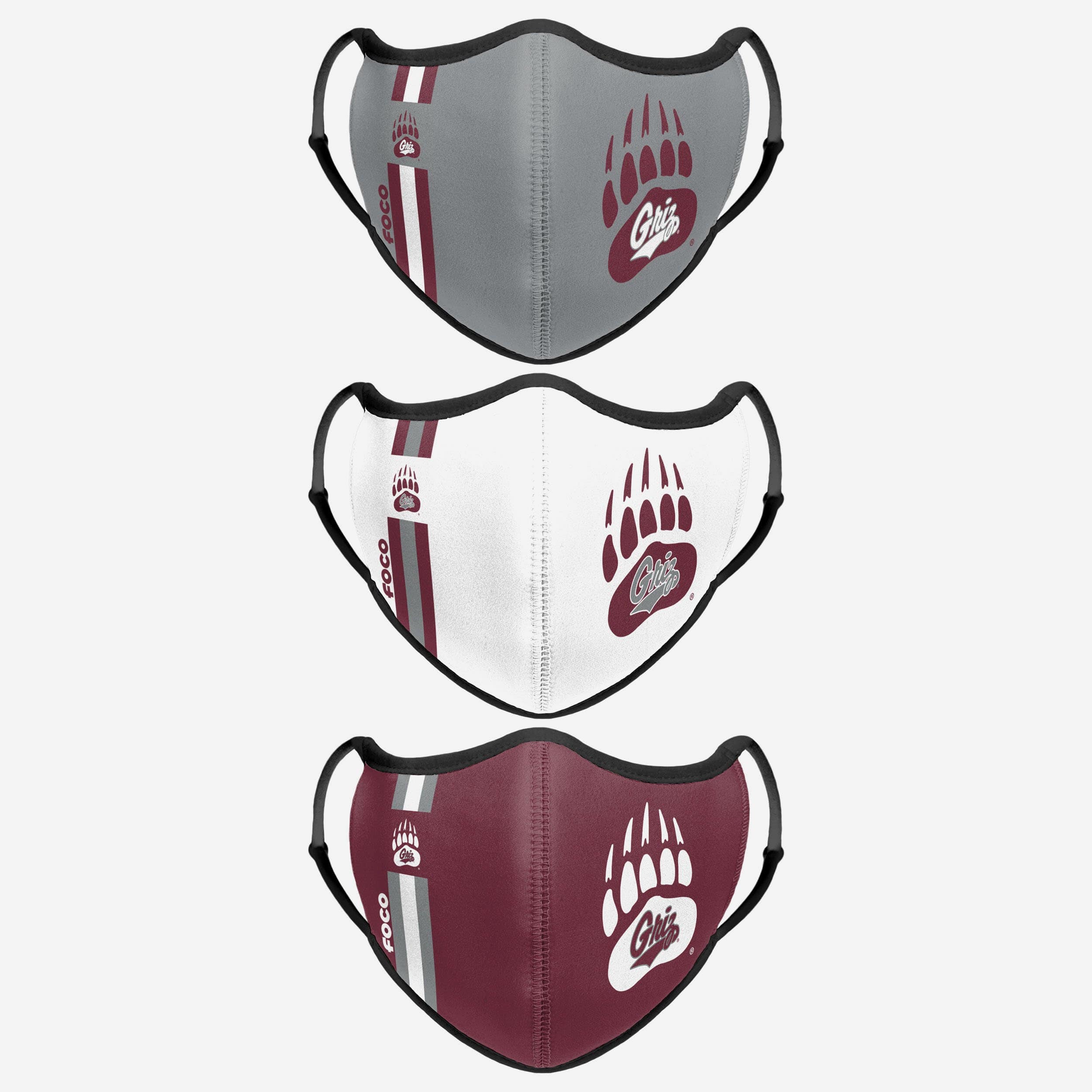 Montana Grizzlies Sport 3-Pack Face Covers - Show Your Team Spirit!