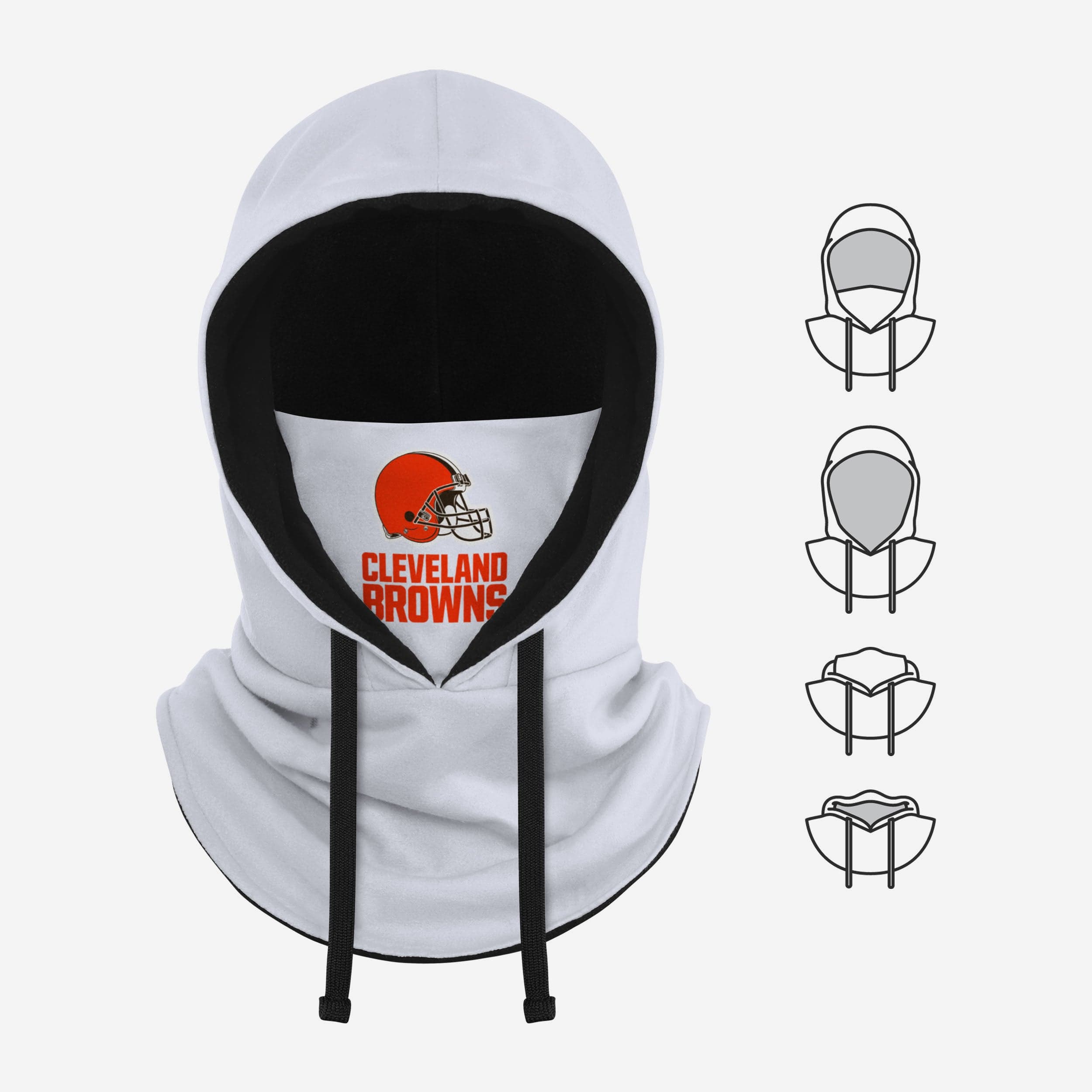 Cleveland Browns Stunning White Drawstring Hooded Gaiter