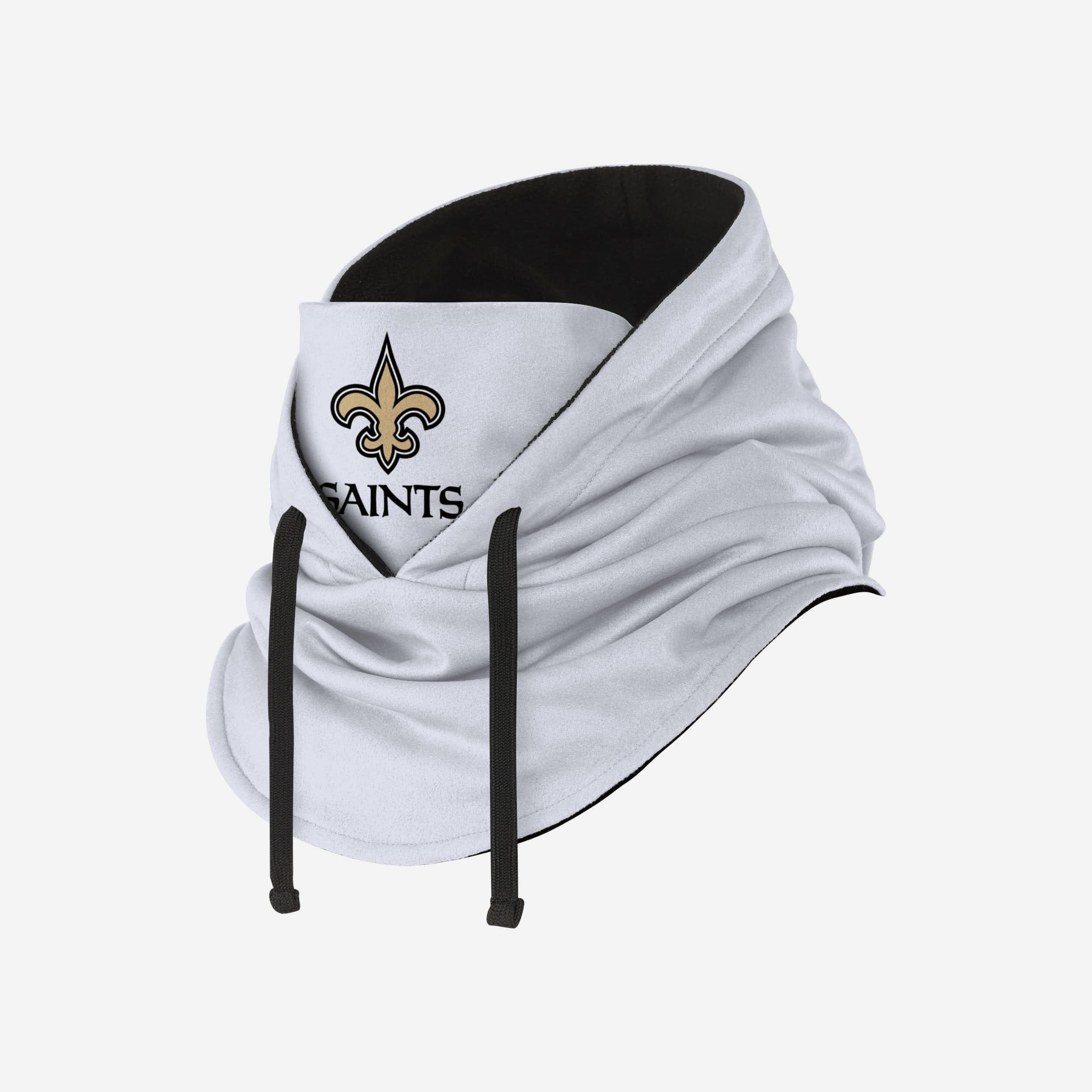 New Orleans Saints White Drawstring Hooded Gaiter - Your Ultimate Winter Essential