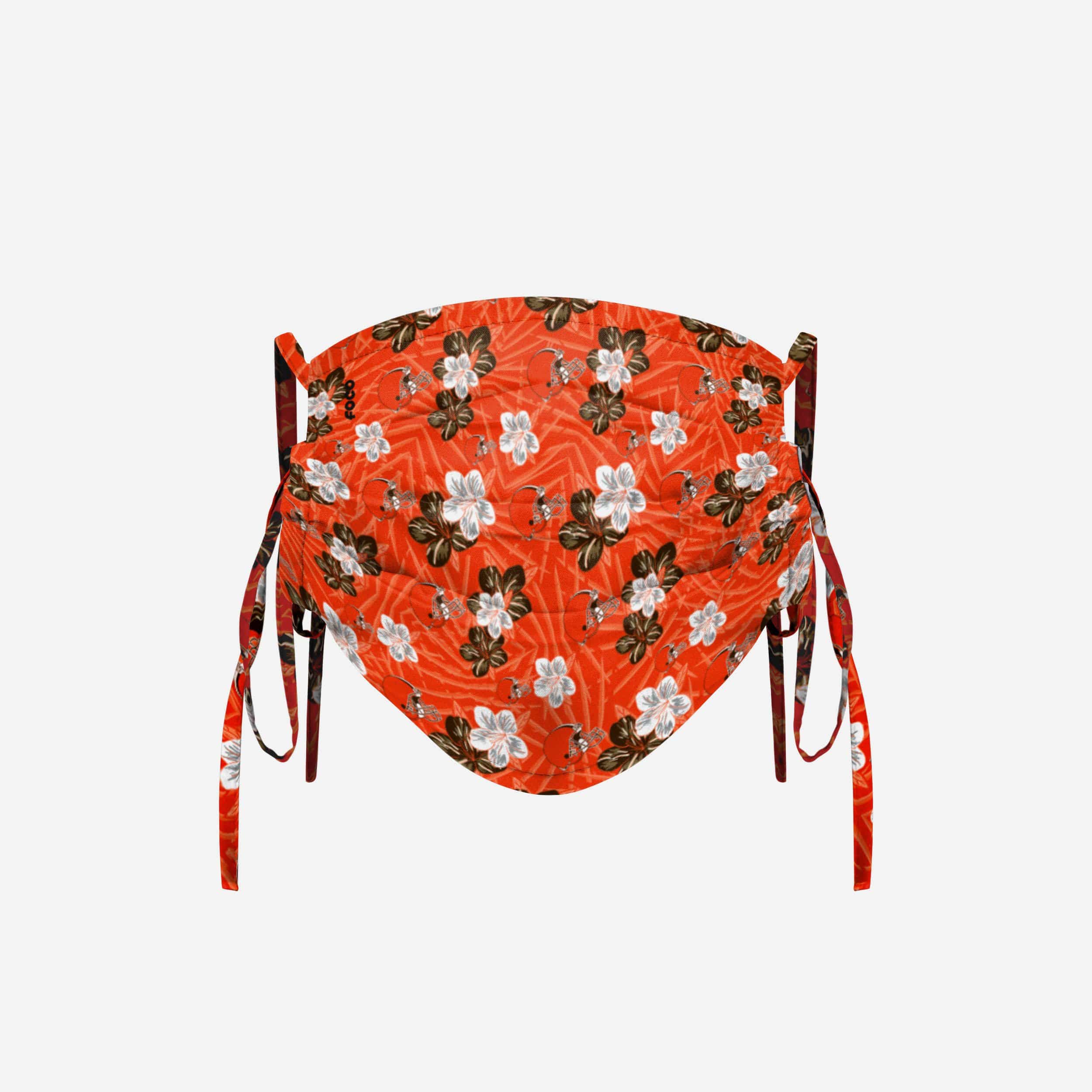 Cleveland Browns Hibiscus Tie-Back Face Cover - Show Your Team Spirit!