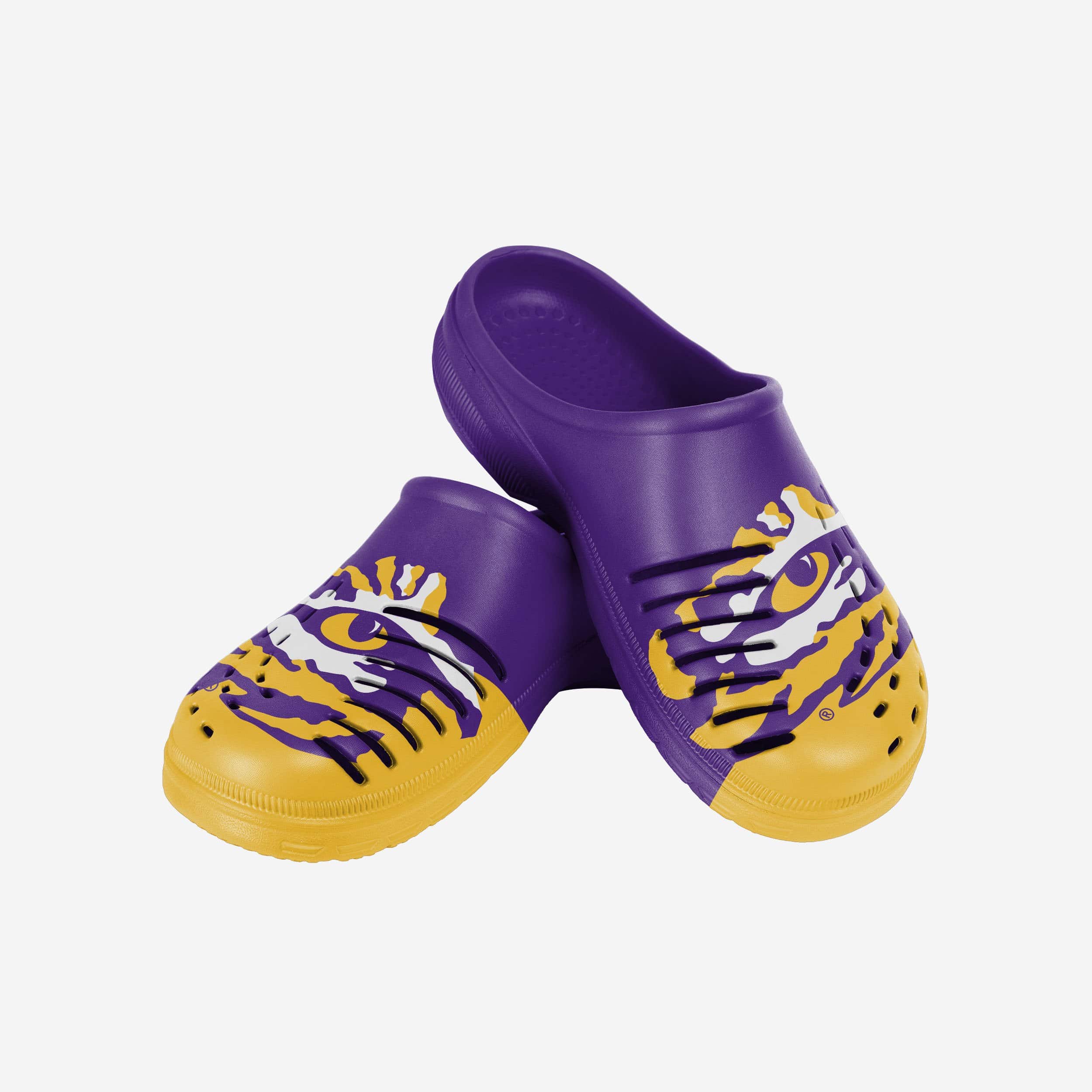 LSU Tigers Stylish Colorblock Big Logo Clogs