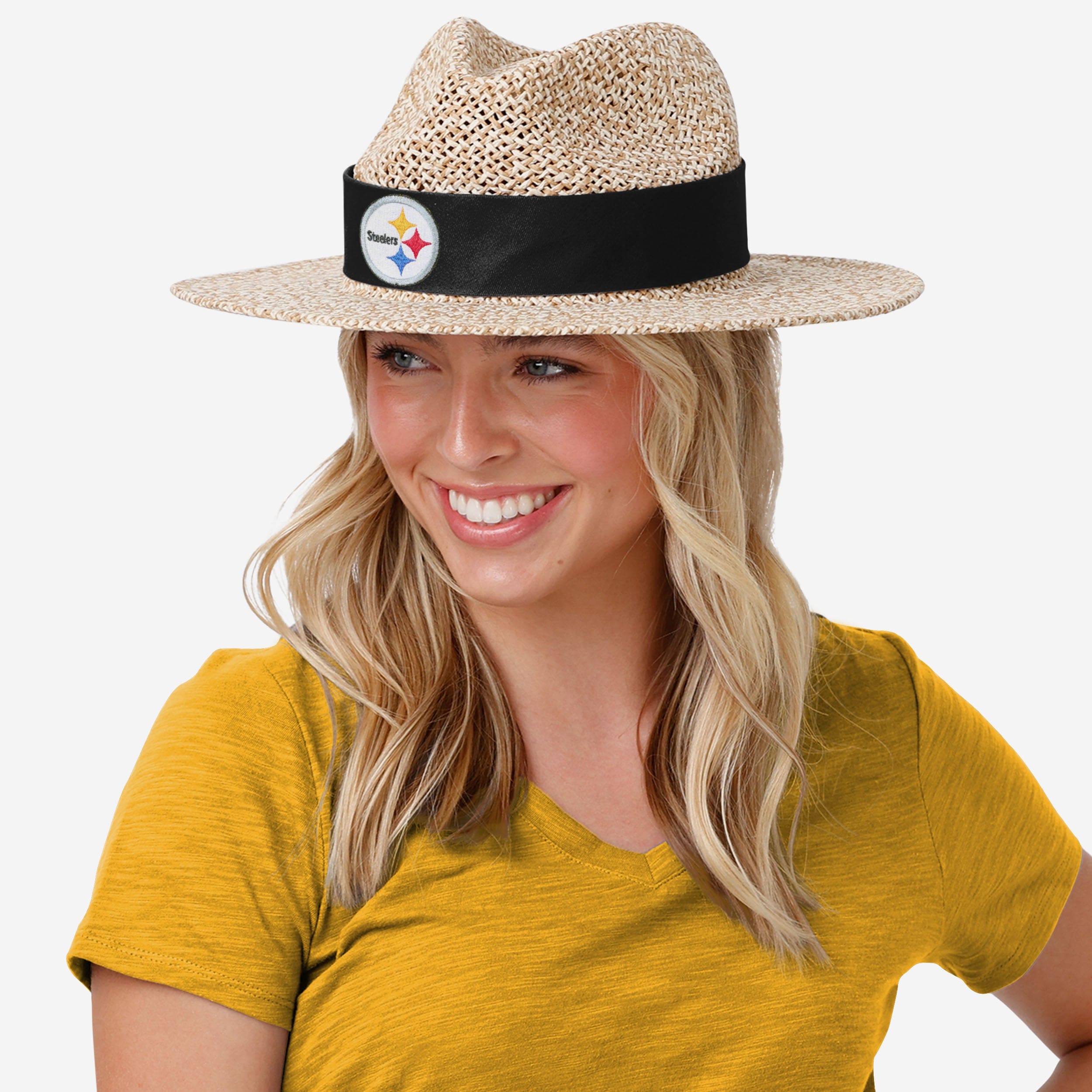 Pittsburgh Steelers Stylish Banded Straw Hat