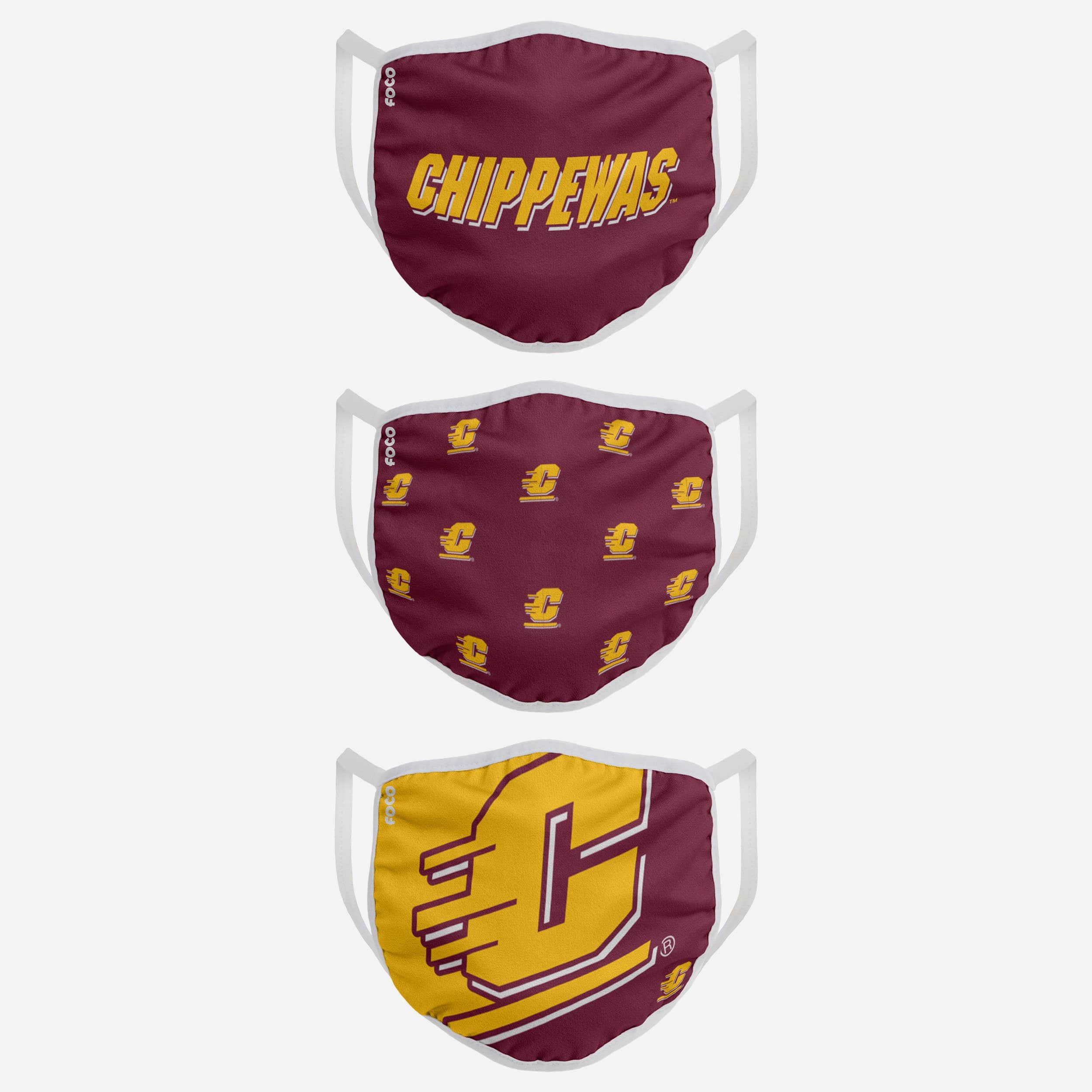 Central Michigan Chippewas 3-Pack Team Spirit Face Covers