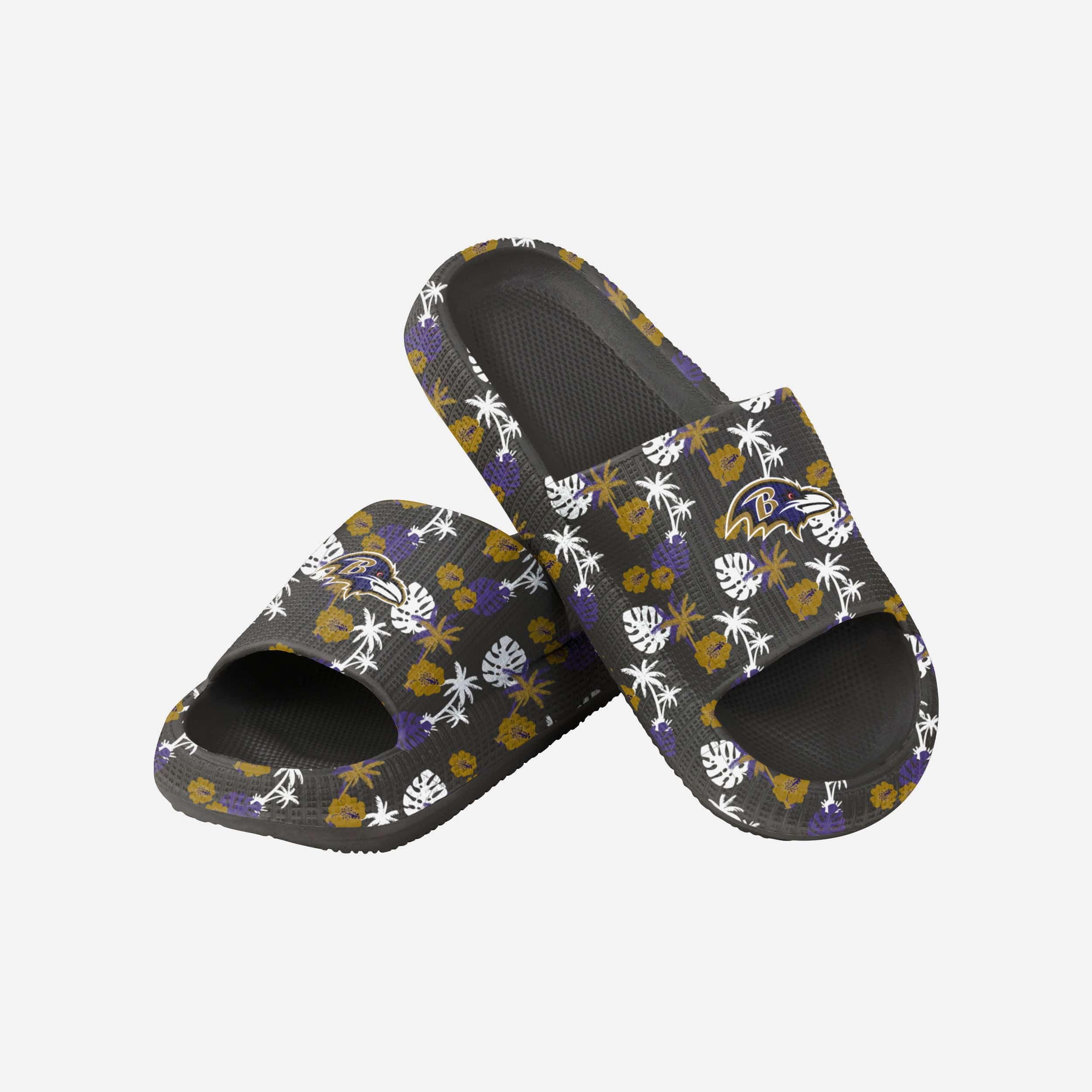 Baltimore Ravens Women's Stylish Floral Pillow Slides