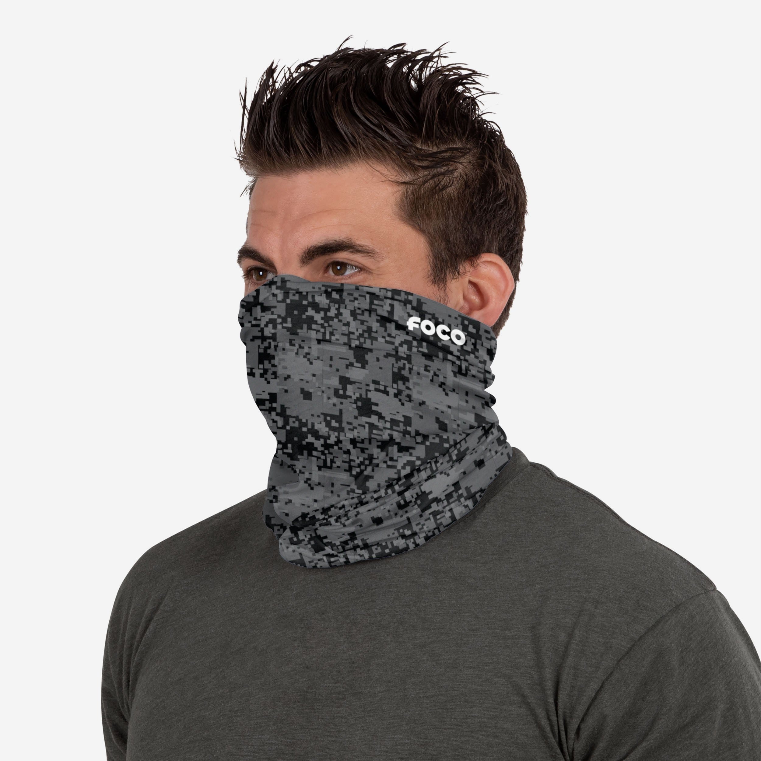 Stylish Black Digital Camo Polyfleece Gaiter Scarf - A Must-Have Accessory!