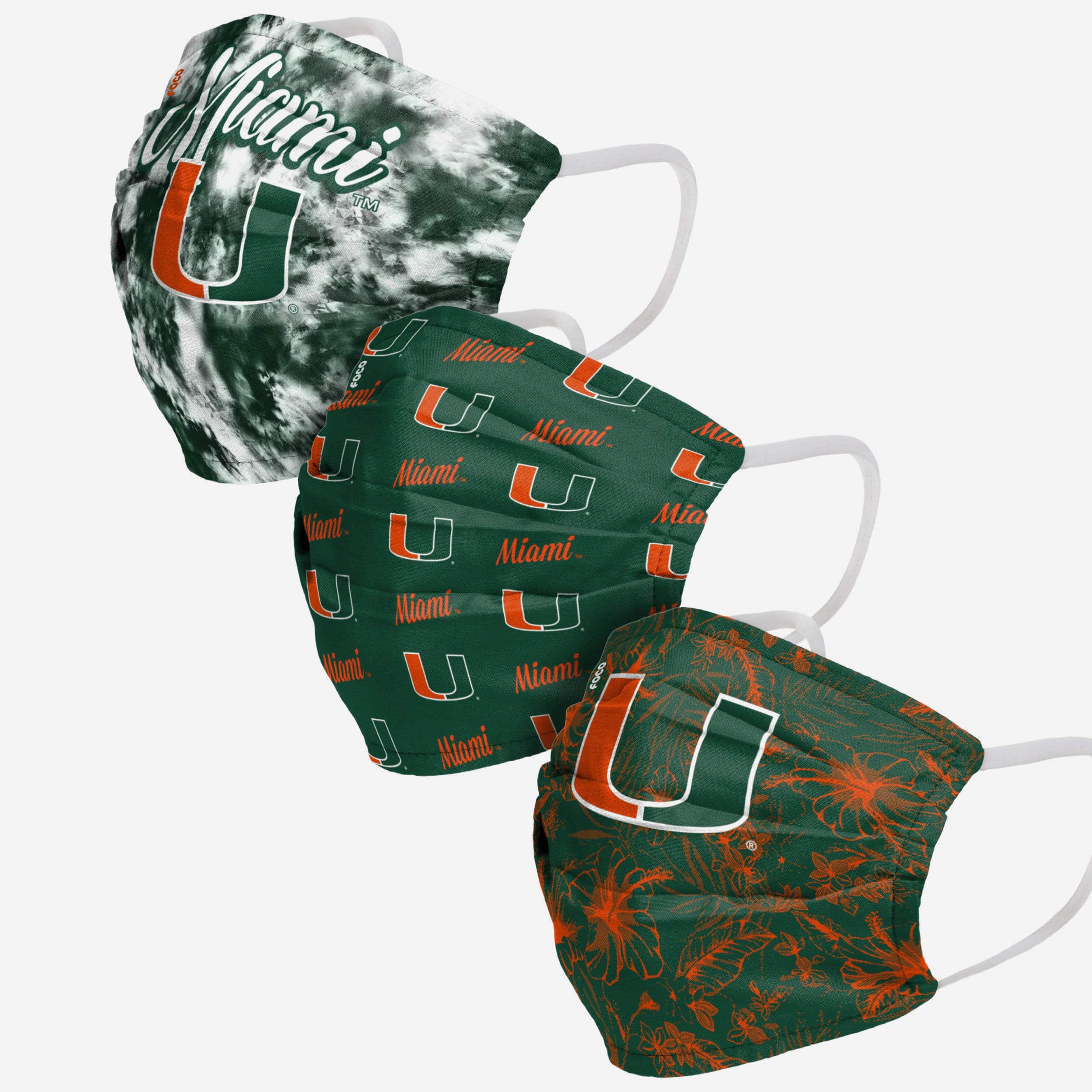 Miami Hurricanes Women's Matchday 3-Pack Fashionable Face Covers - Show Your Team Spirit!