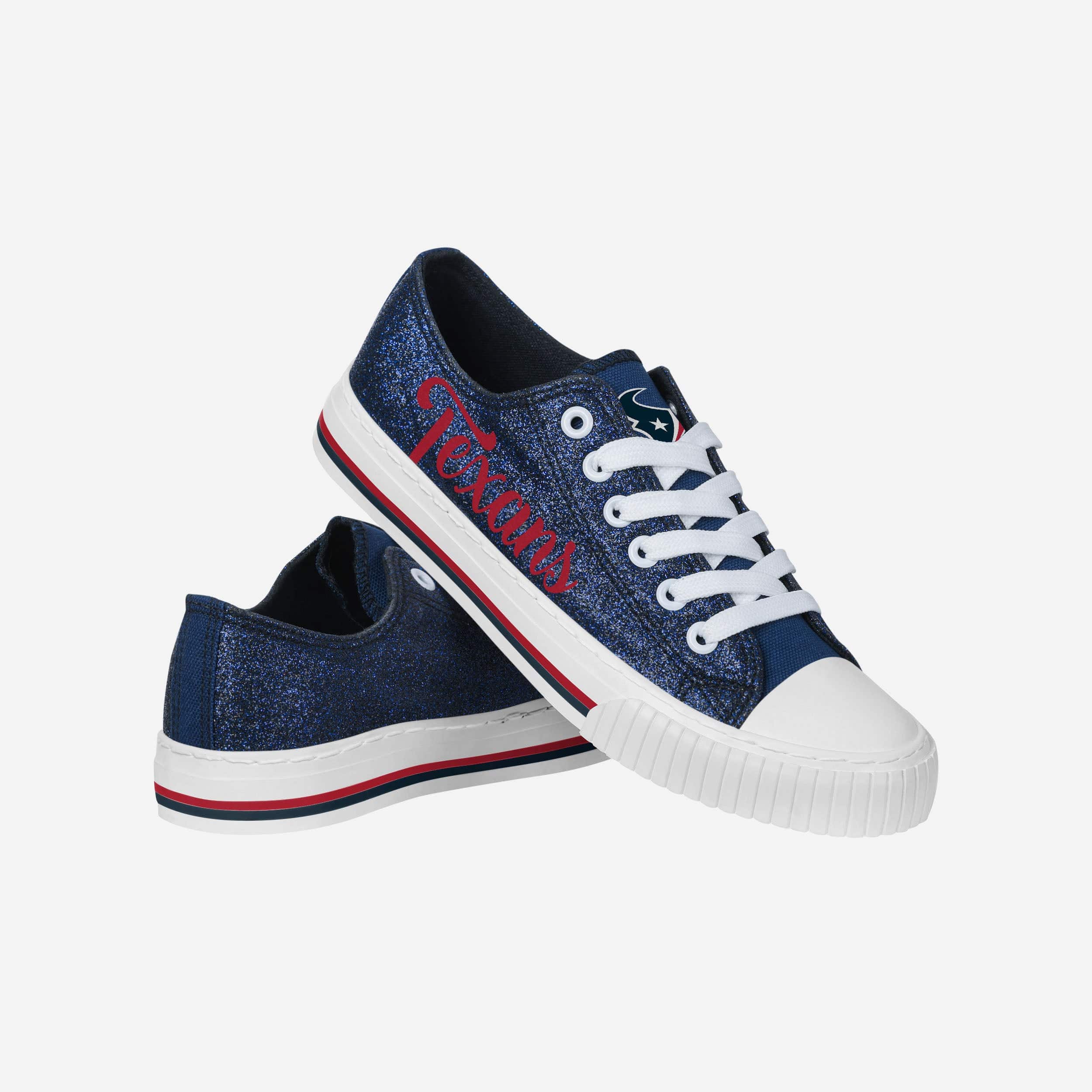 Gorgeous Houston Texans Women's Color Glitter Low-Top Canvas Shoes