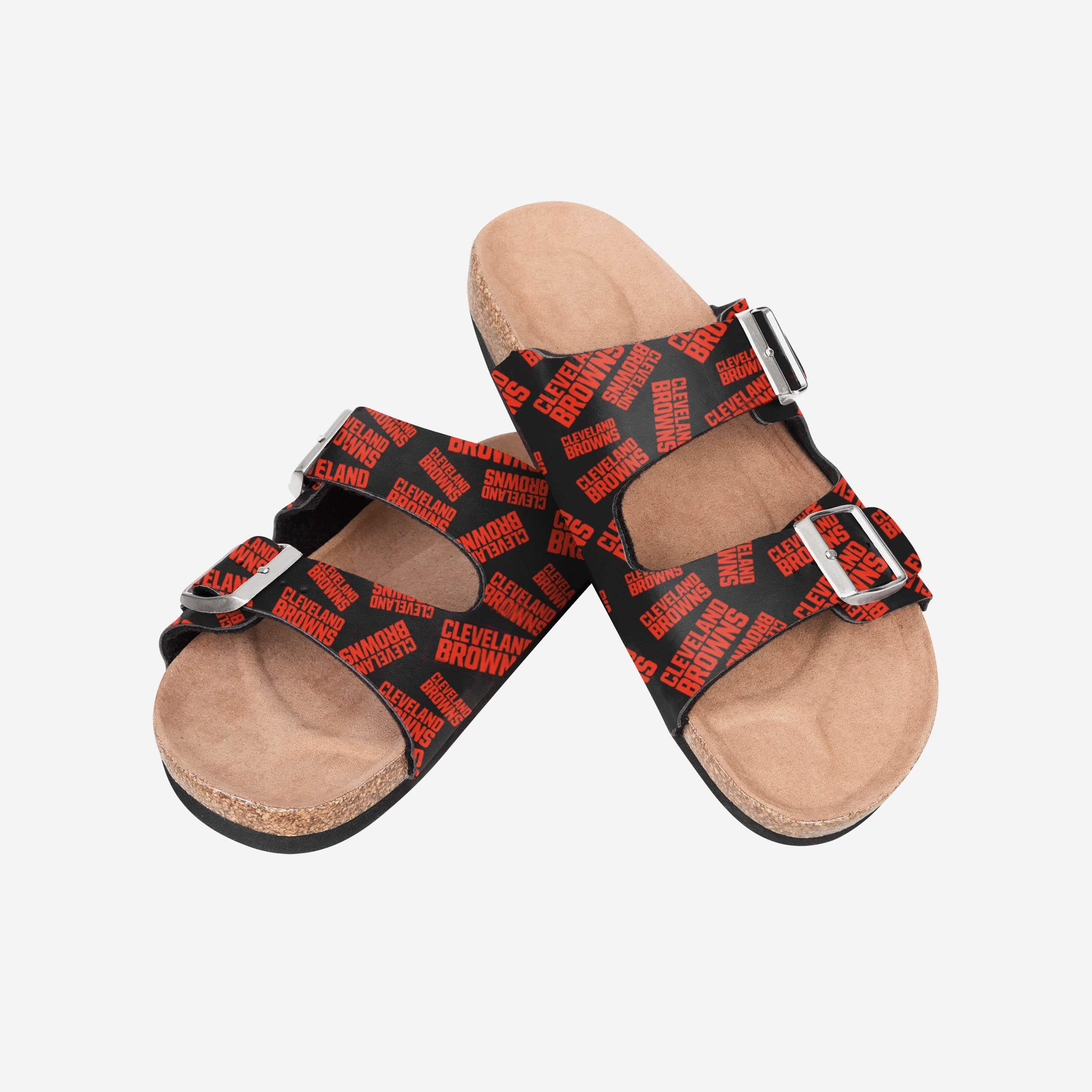 Cleveland Browns Women's Stylish Mini Print Double Buckle Sandals
