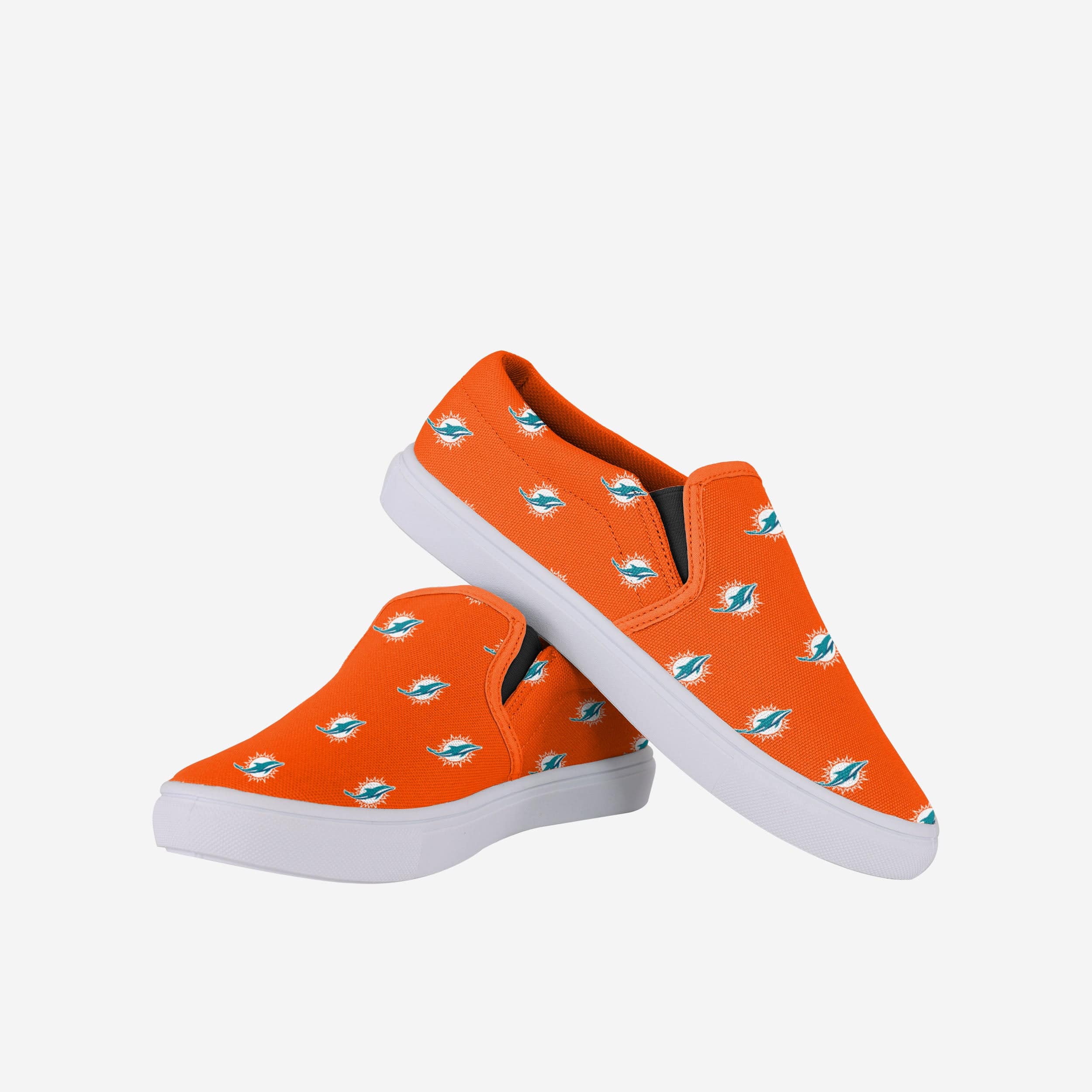 Stylish Miami Dolphins Women's Repeat Logo Slip-On Canvas Shoes