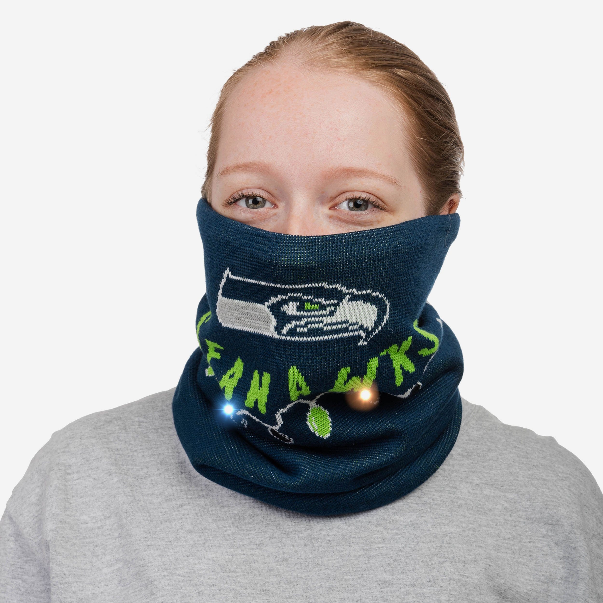 Seattle Seahawks Light-Up Magic Knit Gaiter Scarf - Show Your Team Spirit!