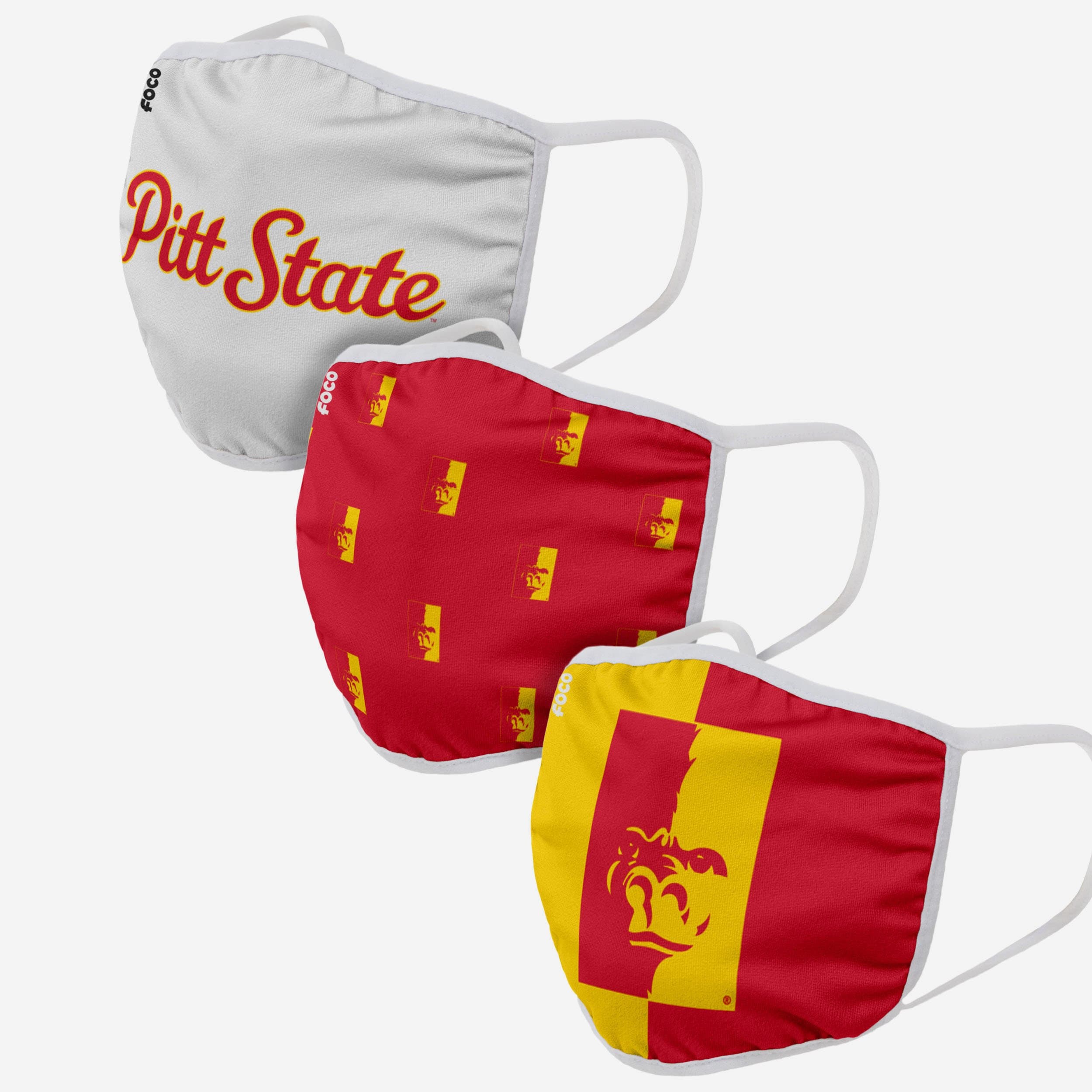 Pittsburg State Gorillas 3-Pack Team Spirit Face Covers
