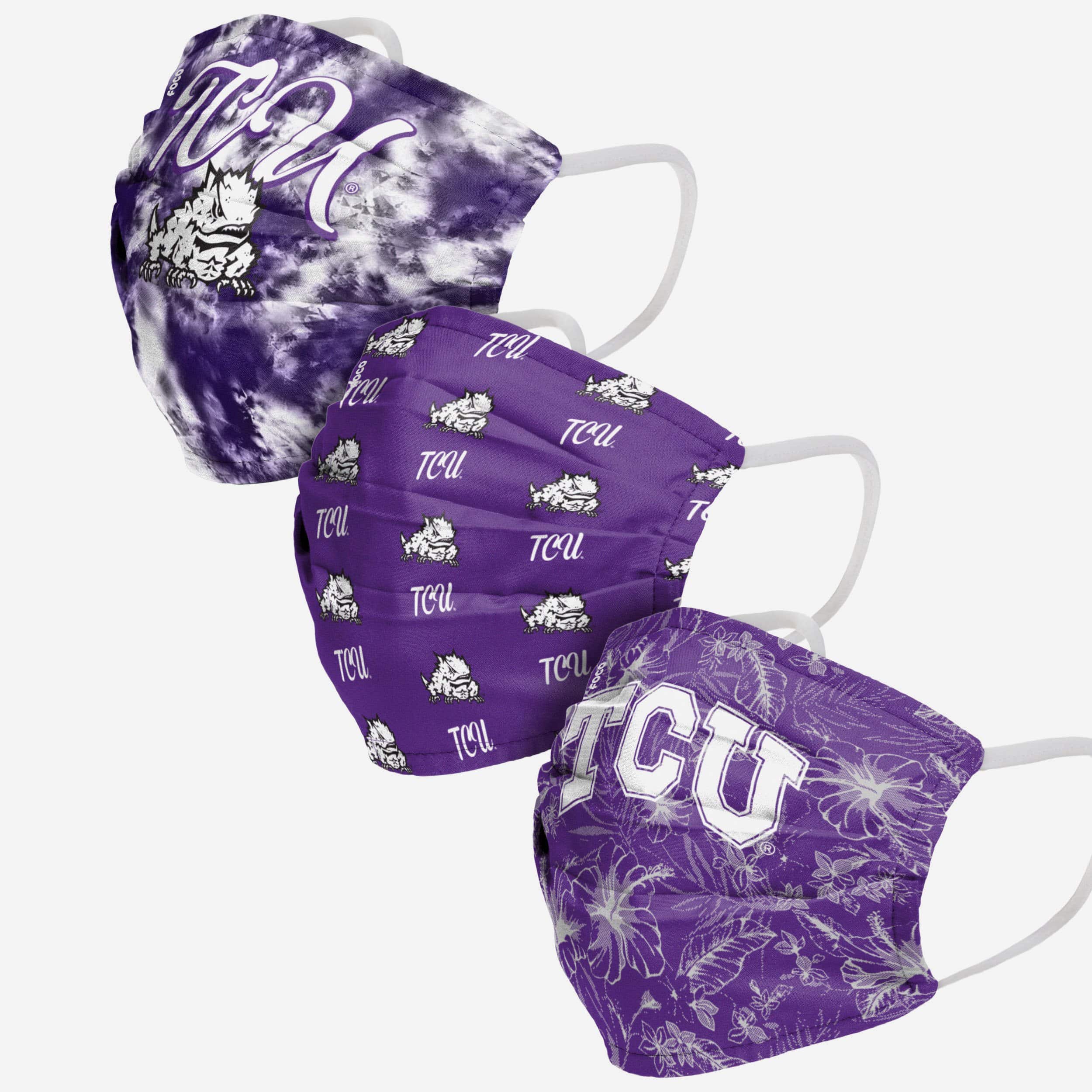 TCU Horned Frogs Women's Matchday 3-Pack Fashion Face Covers - Show Your Team Spirit!
