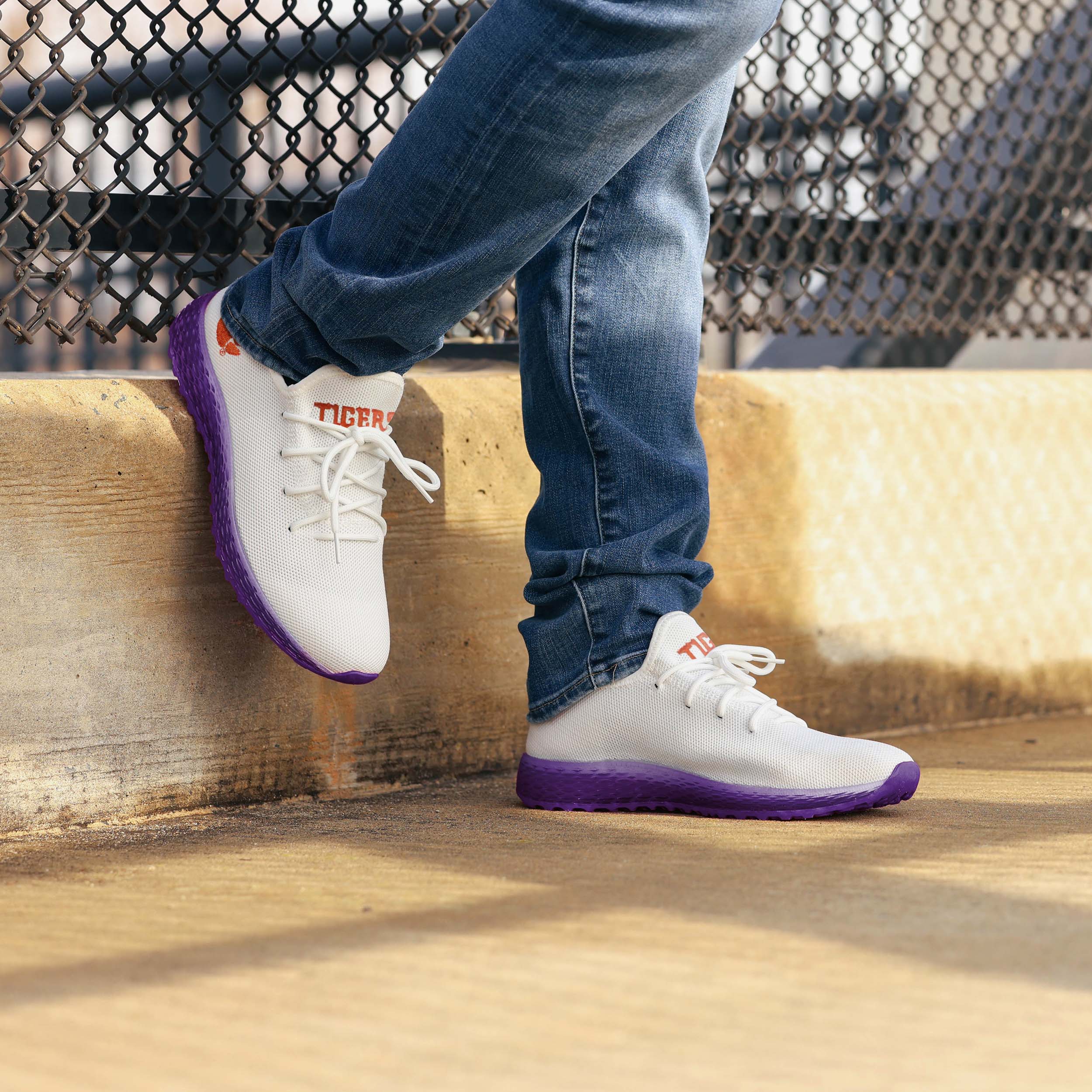 Clemson Tigers Gradient Midsole White Game-Day Sneakers