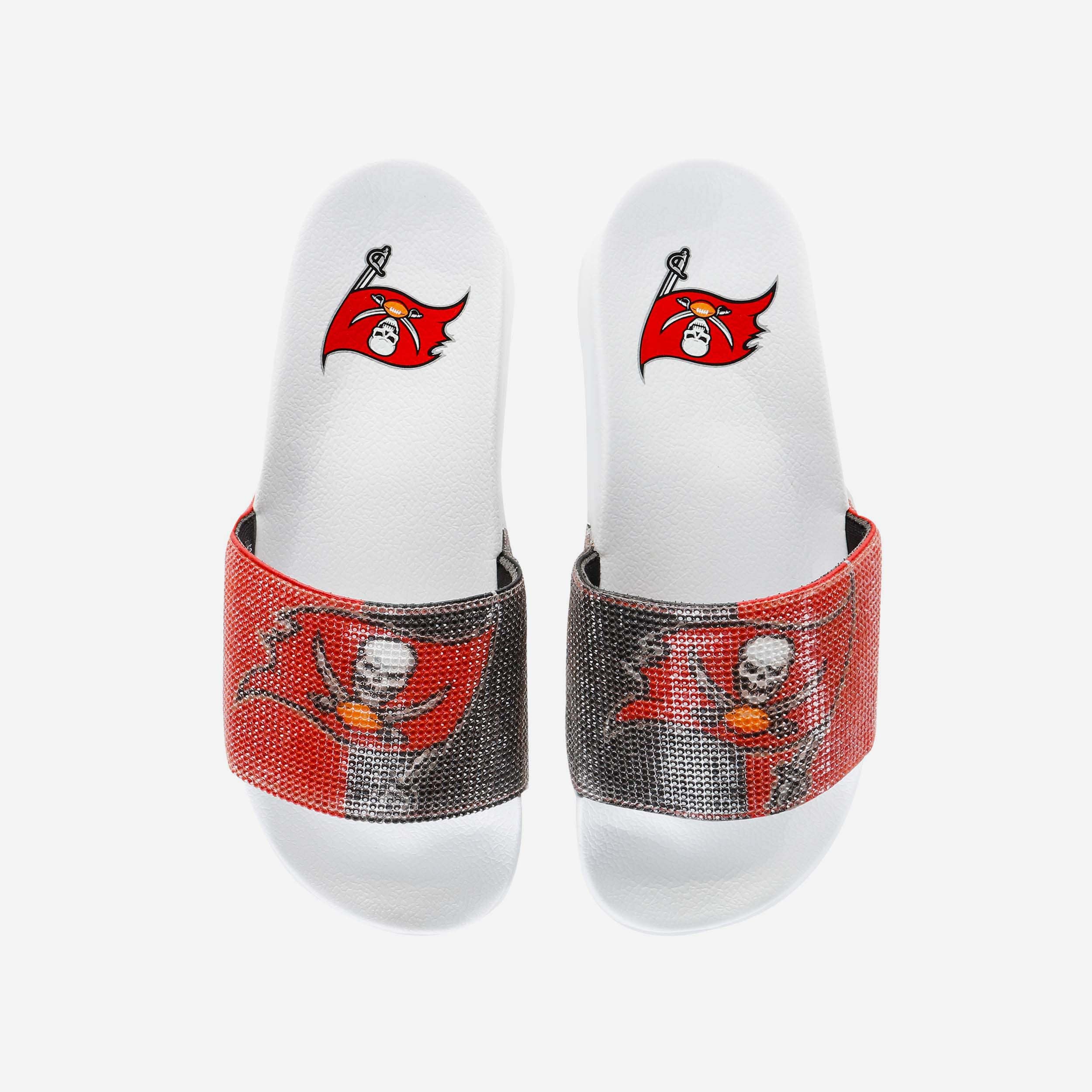 Glamorous Tampa Bay Buccaneers Women's Big Logo Shimmer Slides