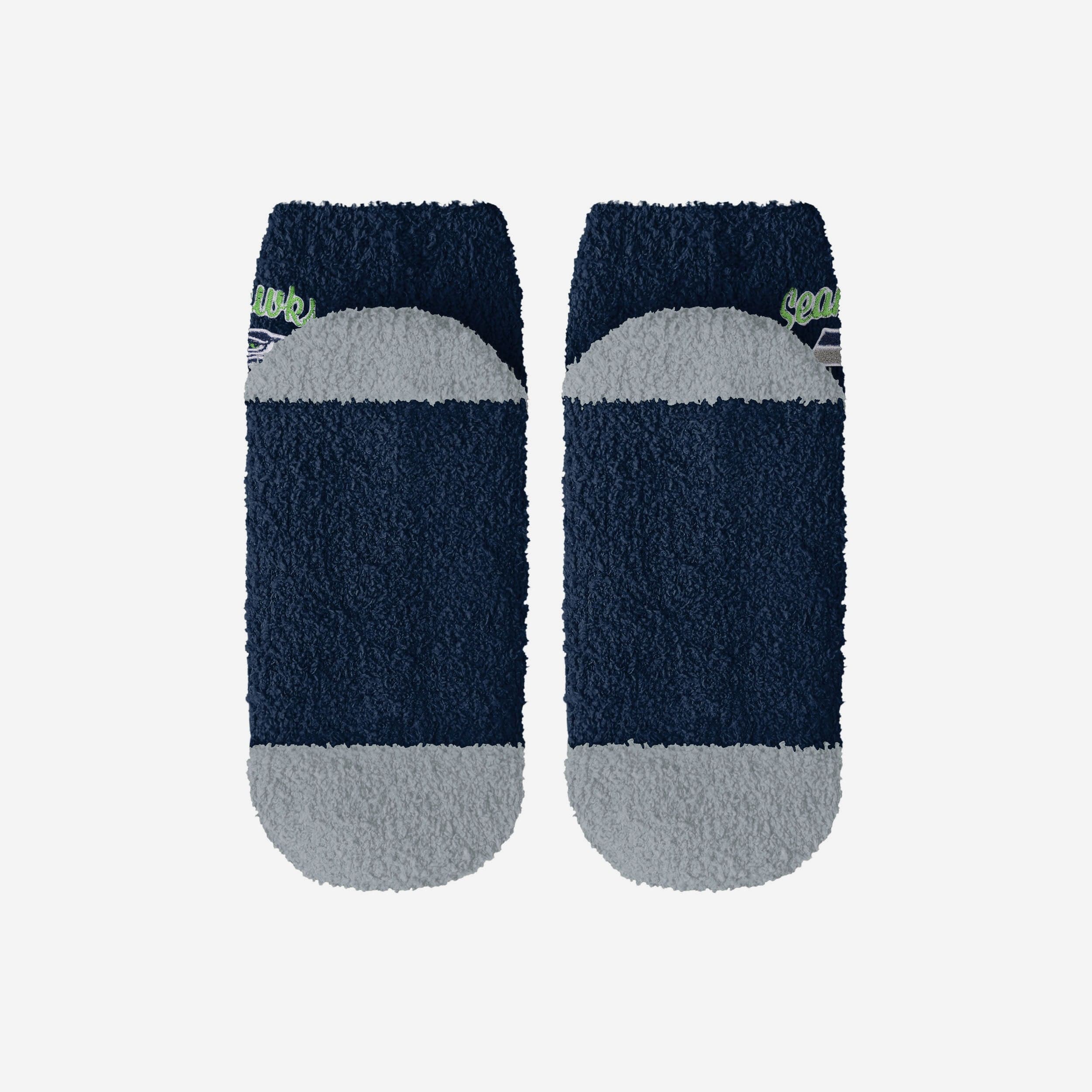 Seattle Seahawks Women's 2-Pack Script Logo Fuzzy Ankle Socks - Double the Fun!