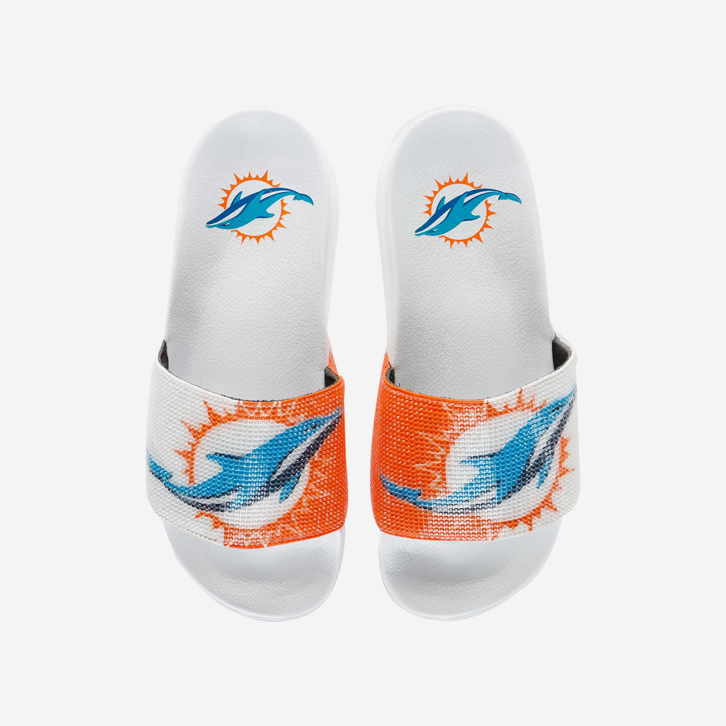 Gorgeous Miami Dolphins Women's Big Logo Shimmer Slides - Show Your Team Spirit!