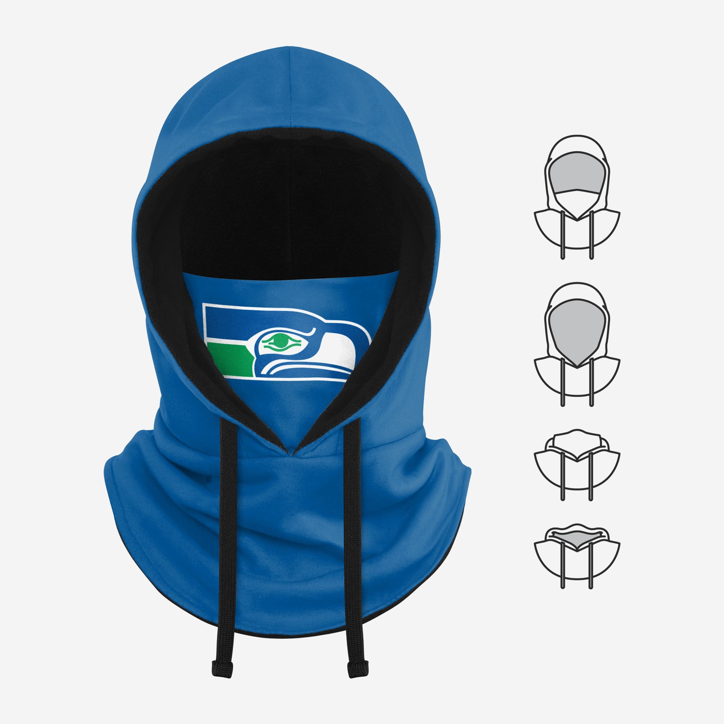 Seattle Seahawks Retro Drawstring Hooded Gaiter - A Must - Have for Fans!