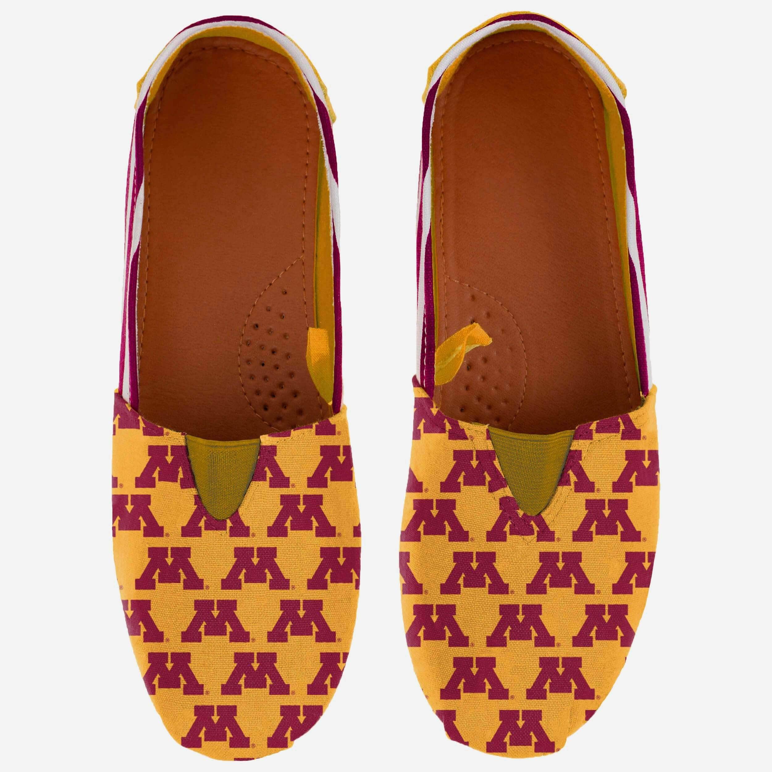 Stylish Minnesota Golden Gophers Women's Striped Canvas Shoes