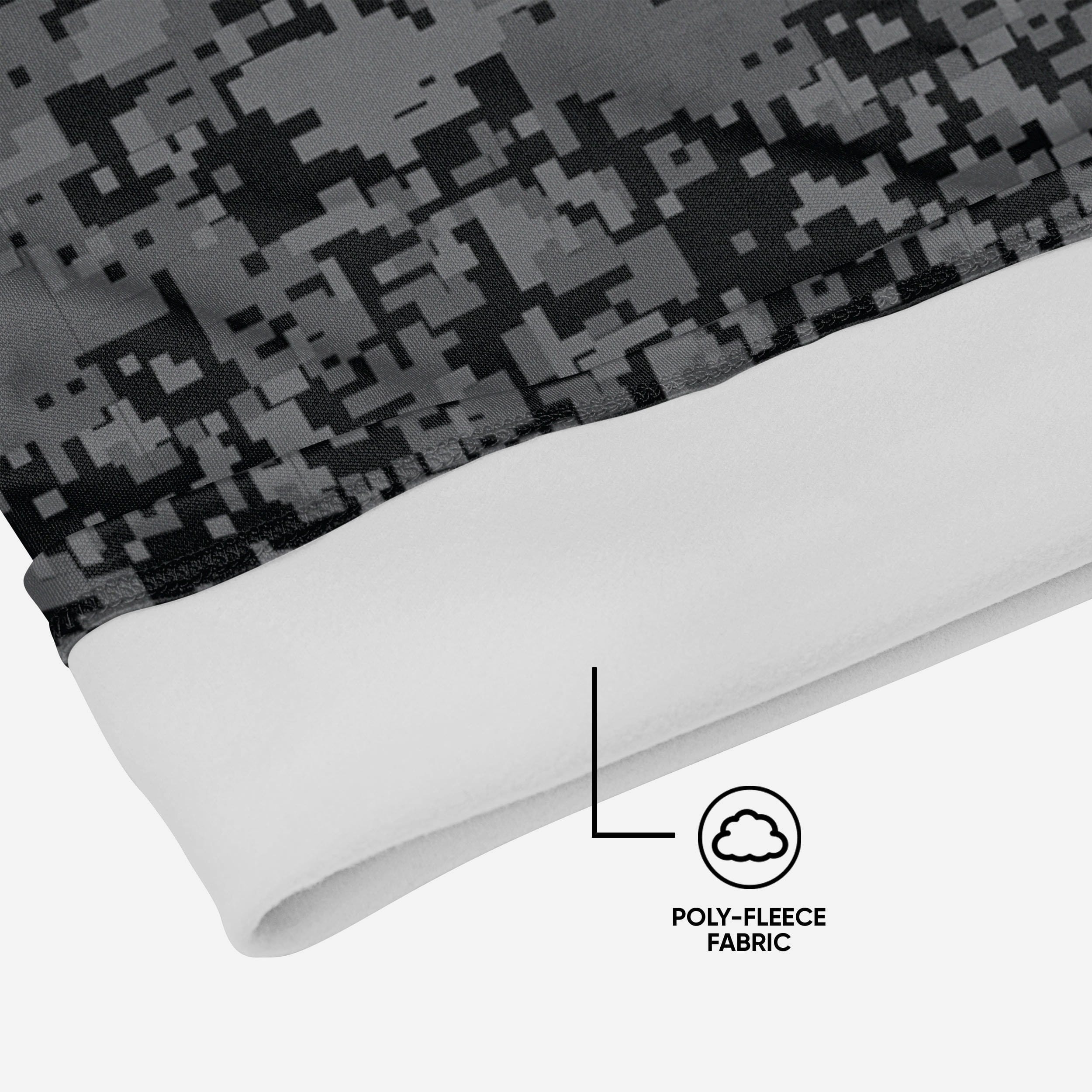Stylish Black Digital Camo Polyfleece Gaiter Scarf - A Must-Have Accessory!