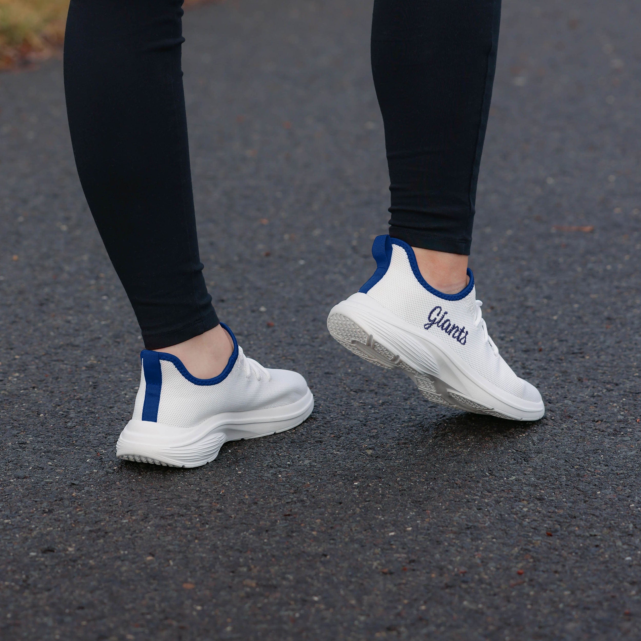 Stylish New York Giants Women's White Midsole Sneakers