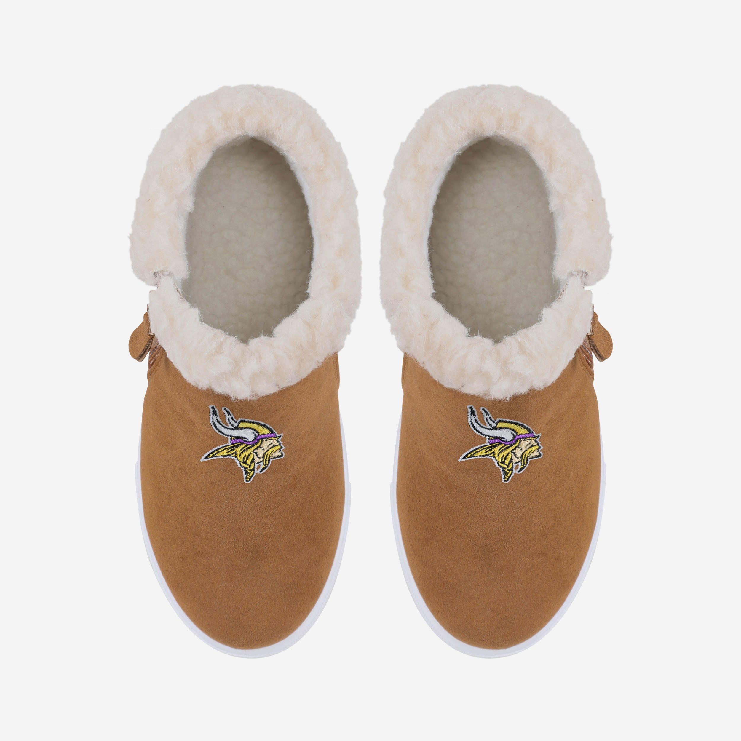 Minnesota Vikings Women's Fuzzy Brim Zipper Boots - Show Your Fandom!