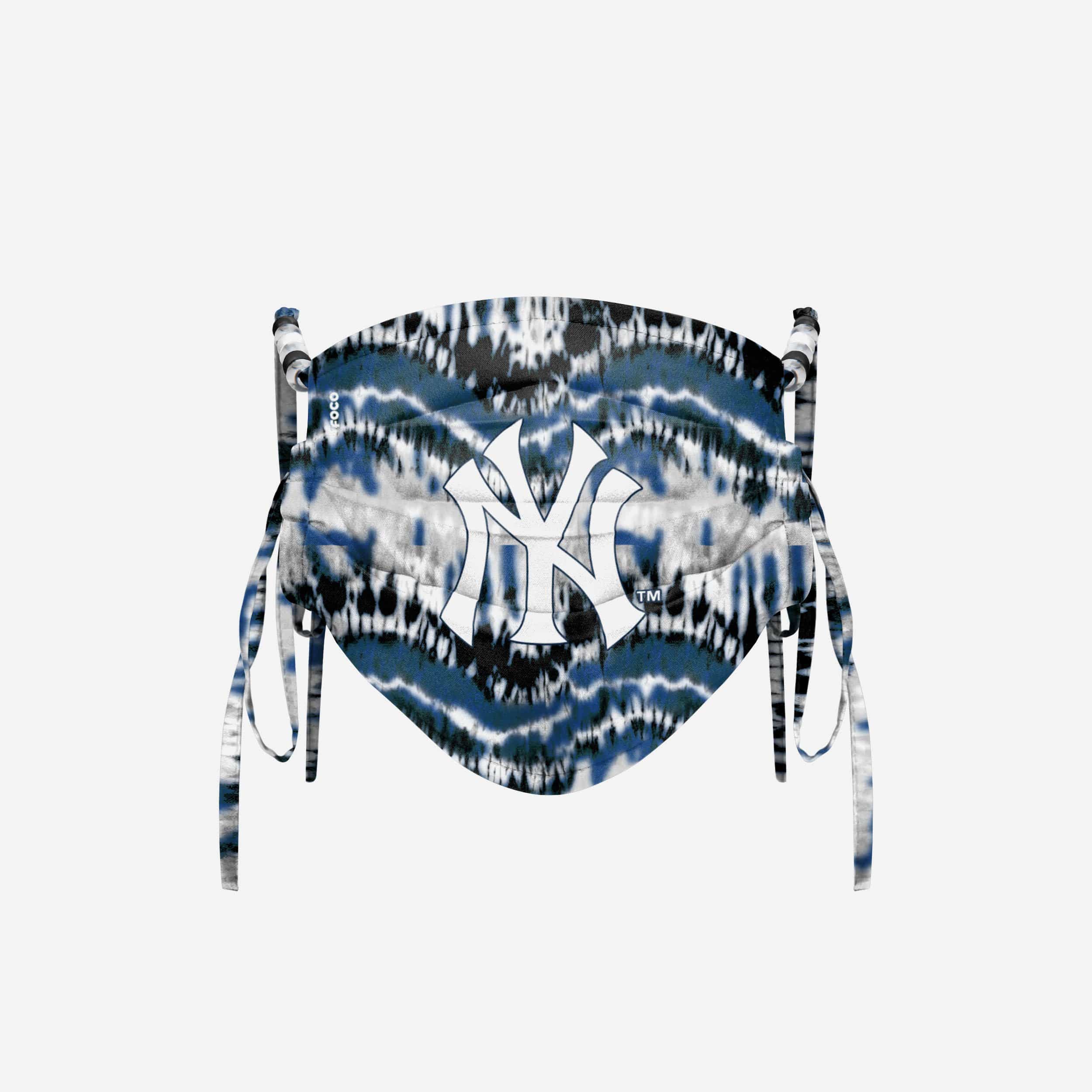 New York Yankees Tie-Dye Beaded Tie-Back Face Cover - Show Your Team Spirit!