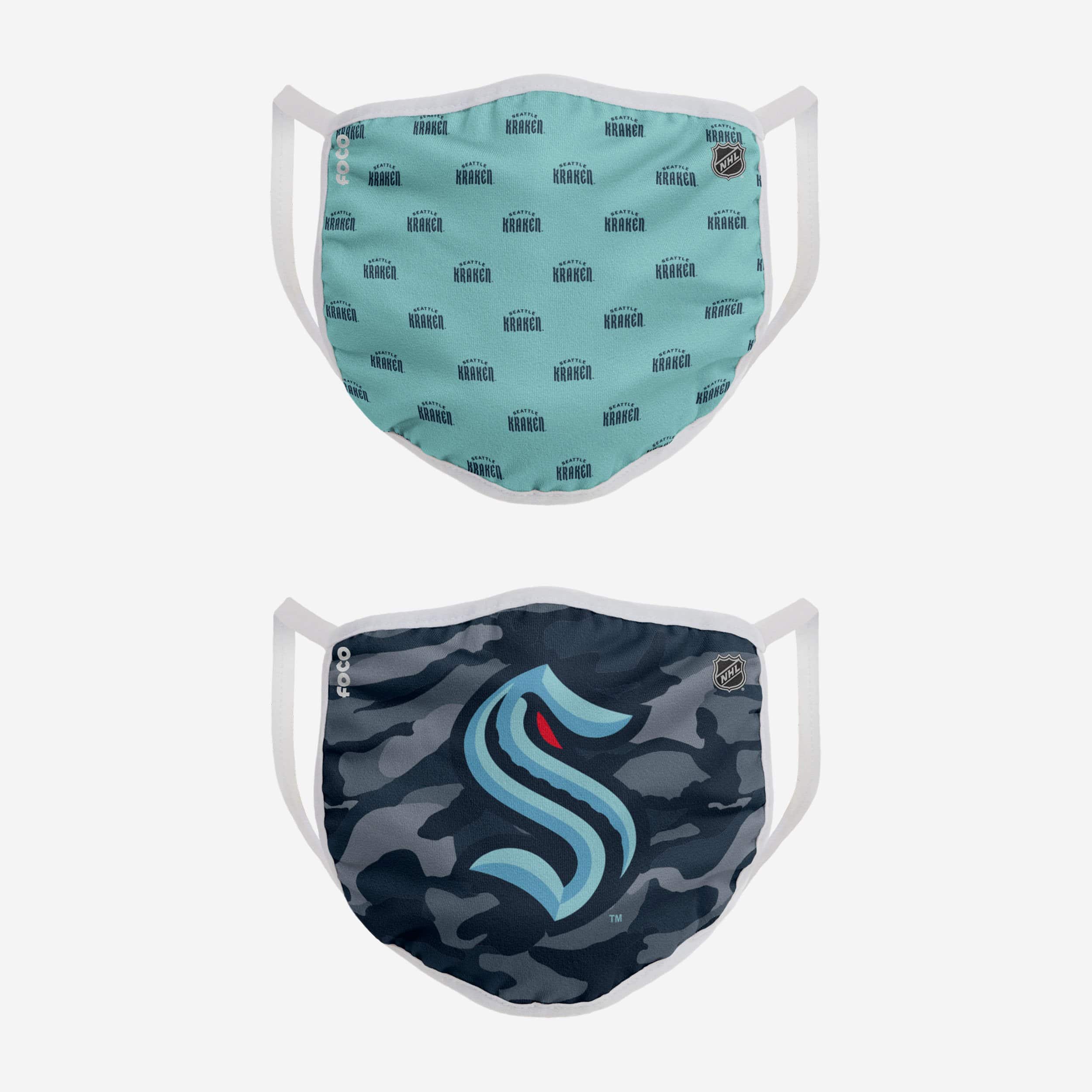 Seattle Kraken Dynamic 2-Pack Face Covers: Show Your Team Spirit!