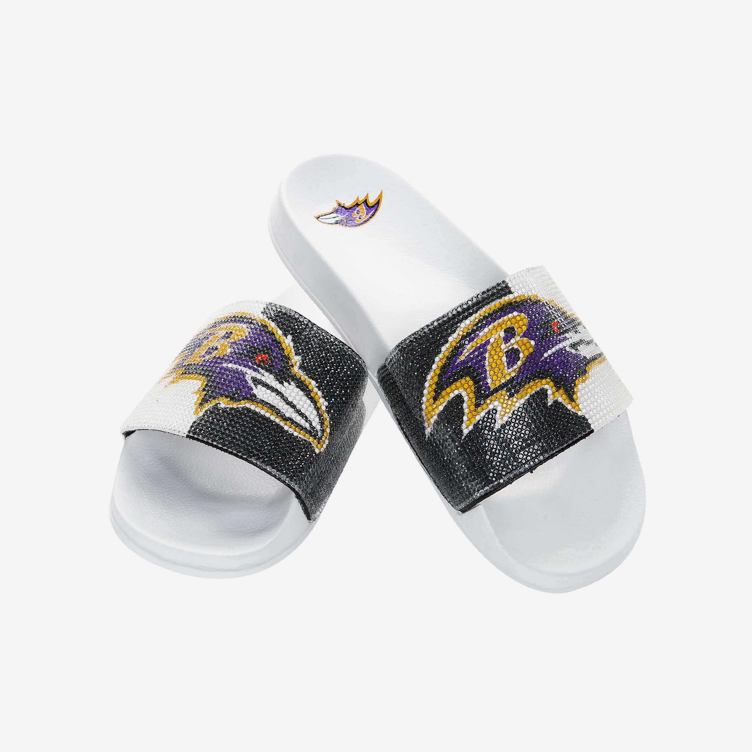 Baltimore Ravens Women's Glamorous Big Logo Shimmer Slides