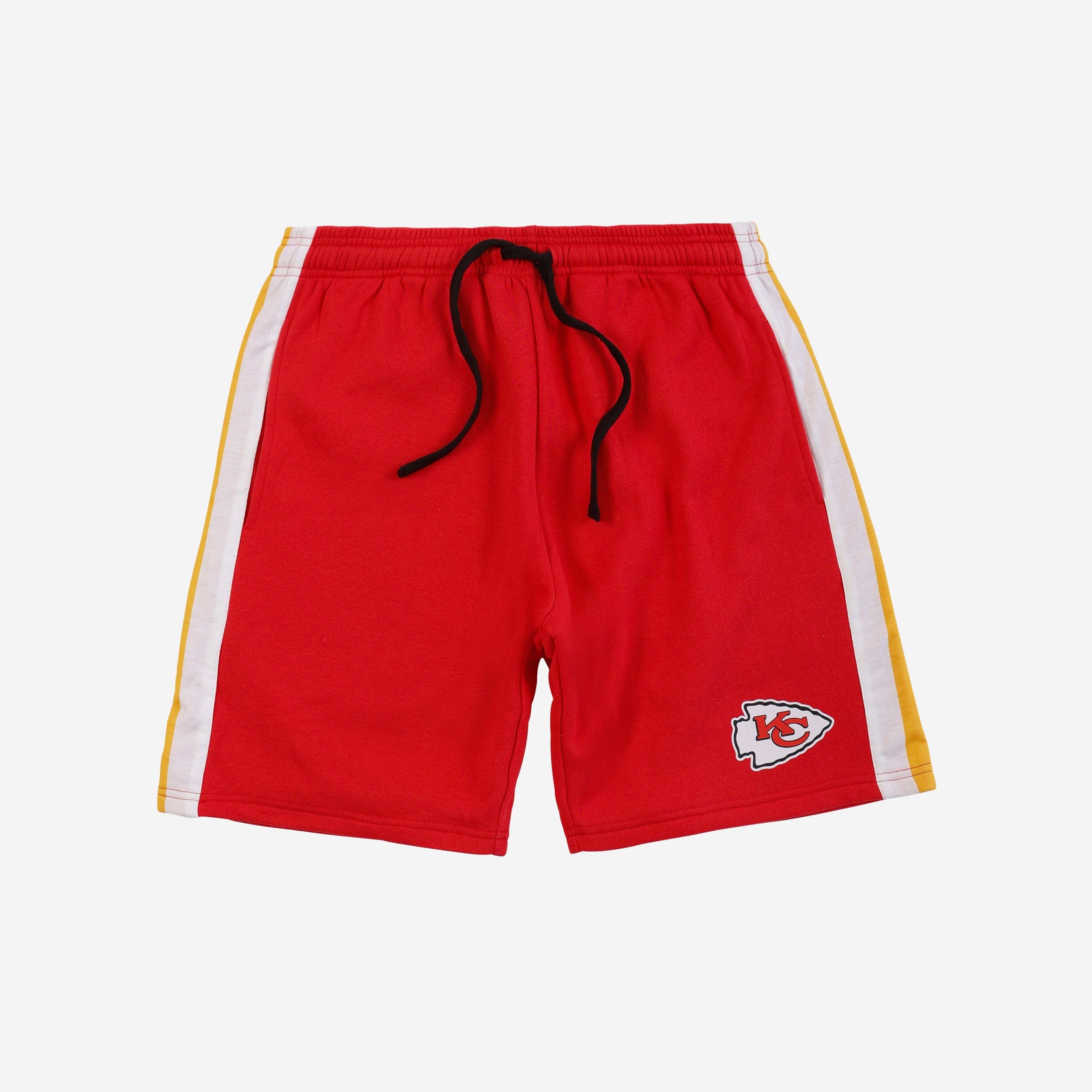 Exciting Kansas City Chiefs Side Stripe Fleece Shorts - Show Your Team Spirit!