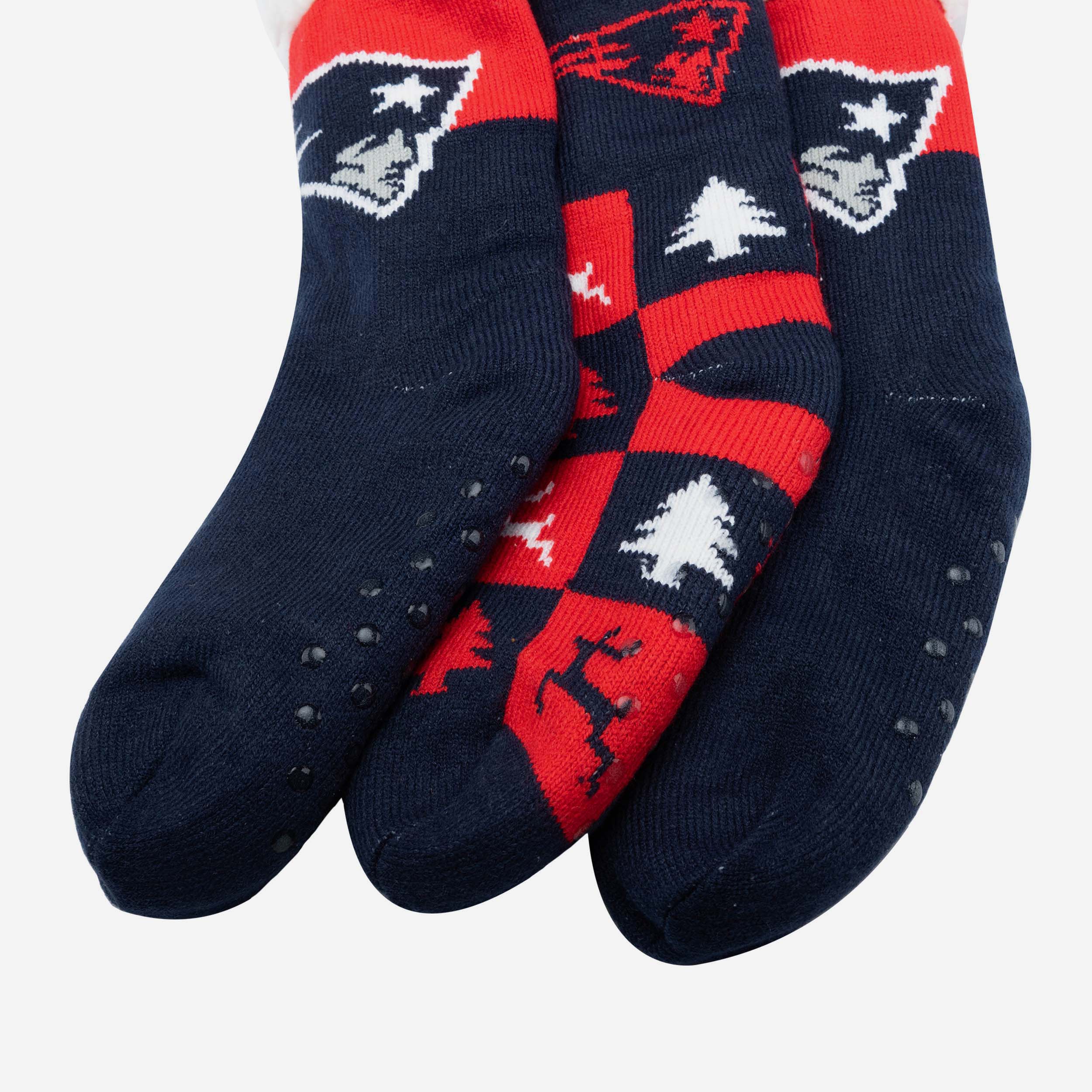 New England Patriots Women's 3-Pack Fan Footy Slipper Socks - Cozy Team Spirit!