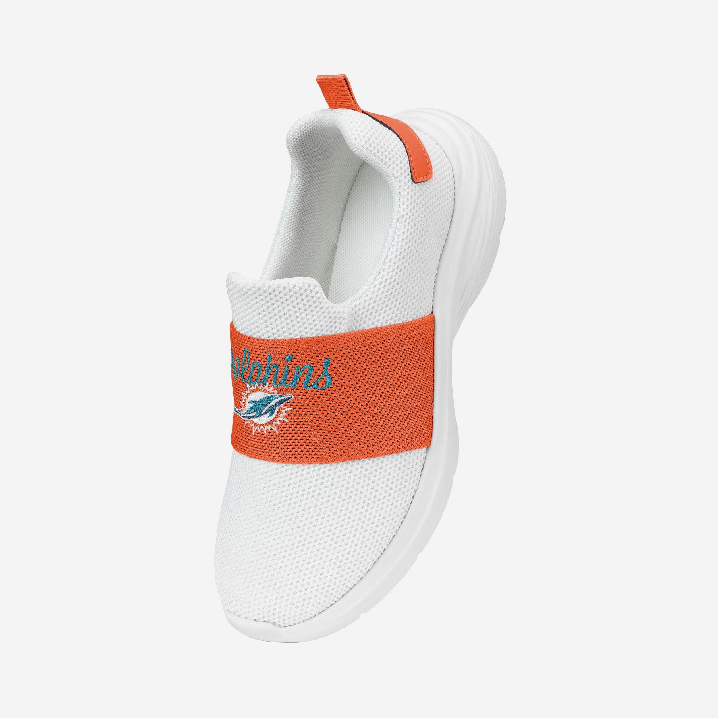 Miami Dolphins Women's Stylish White Slip-On Sneakers