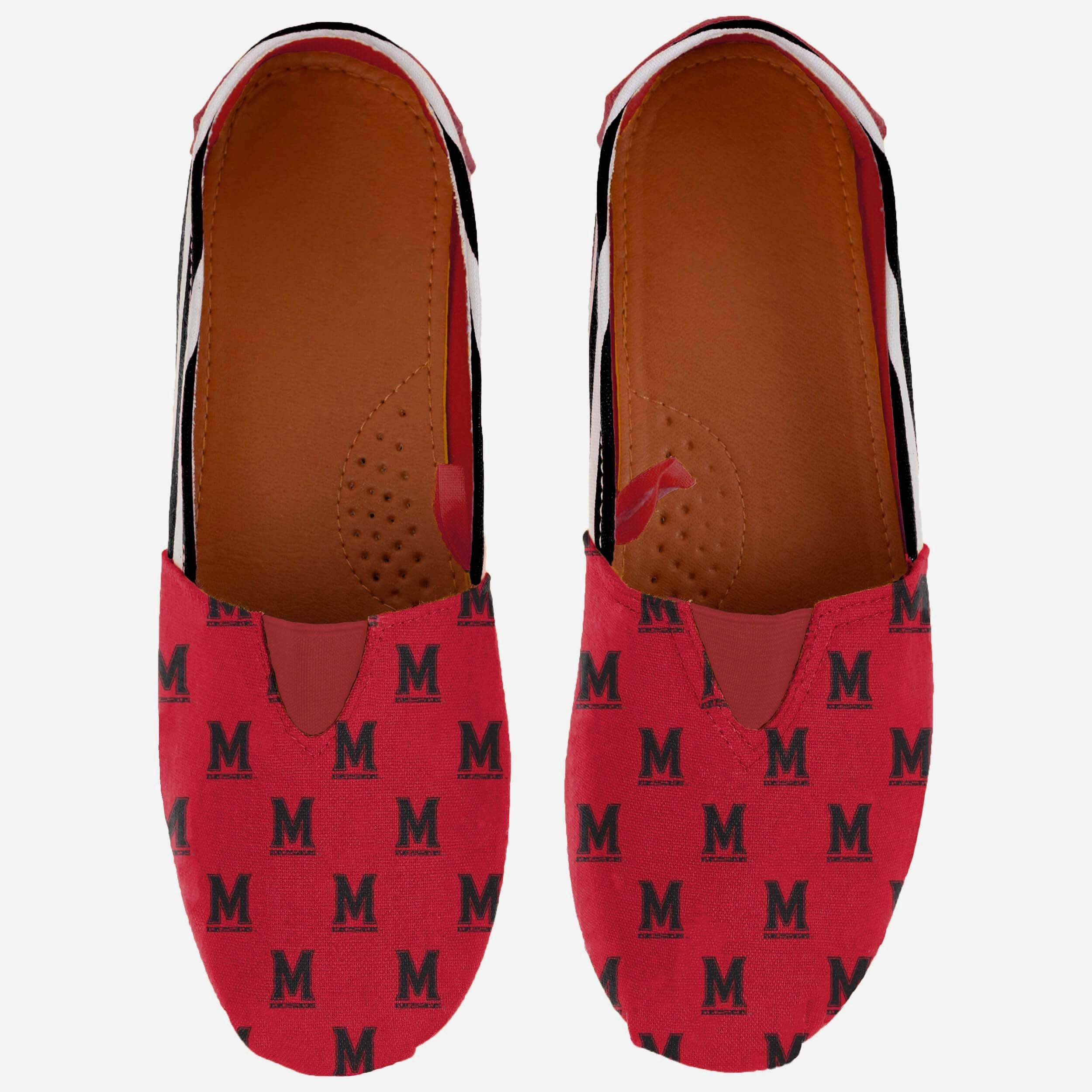 Maryland Terrapins Women's Stylish Stripe Canvas Shoes - Comfort & Team Spirit