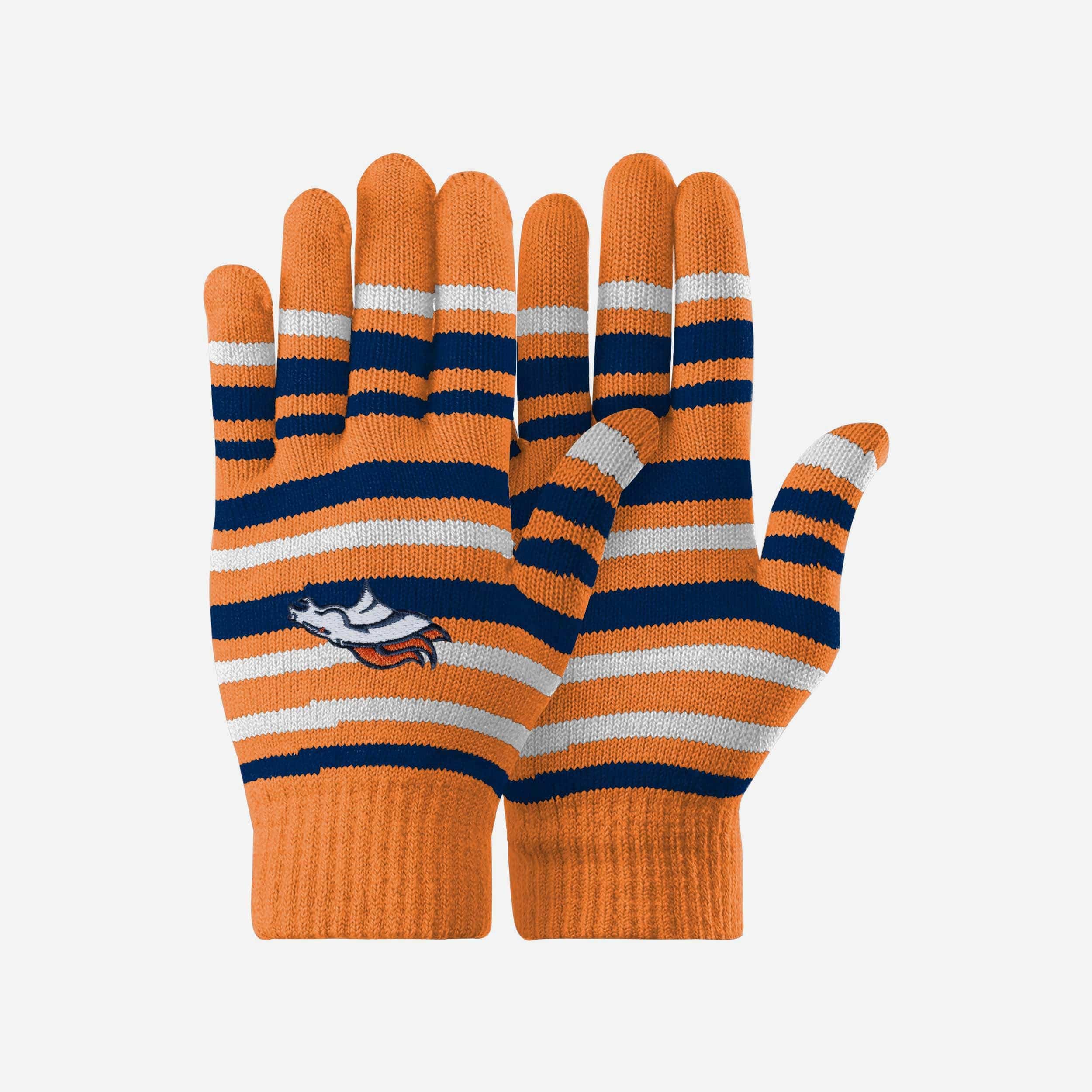 Denver Broncos Stylish Stripe Finger Stretch Gloves