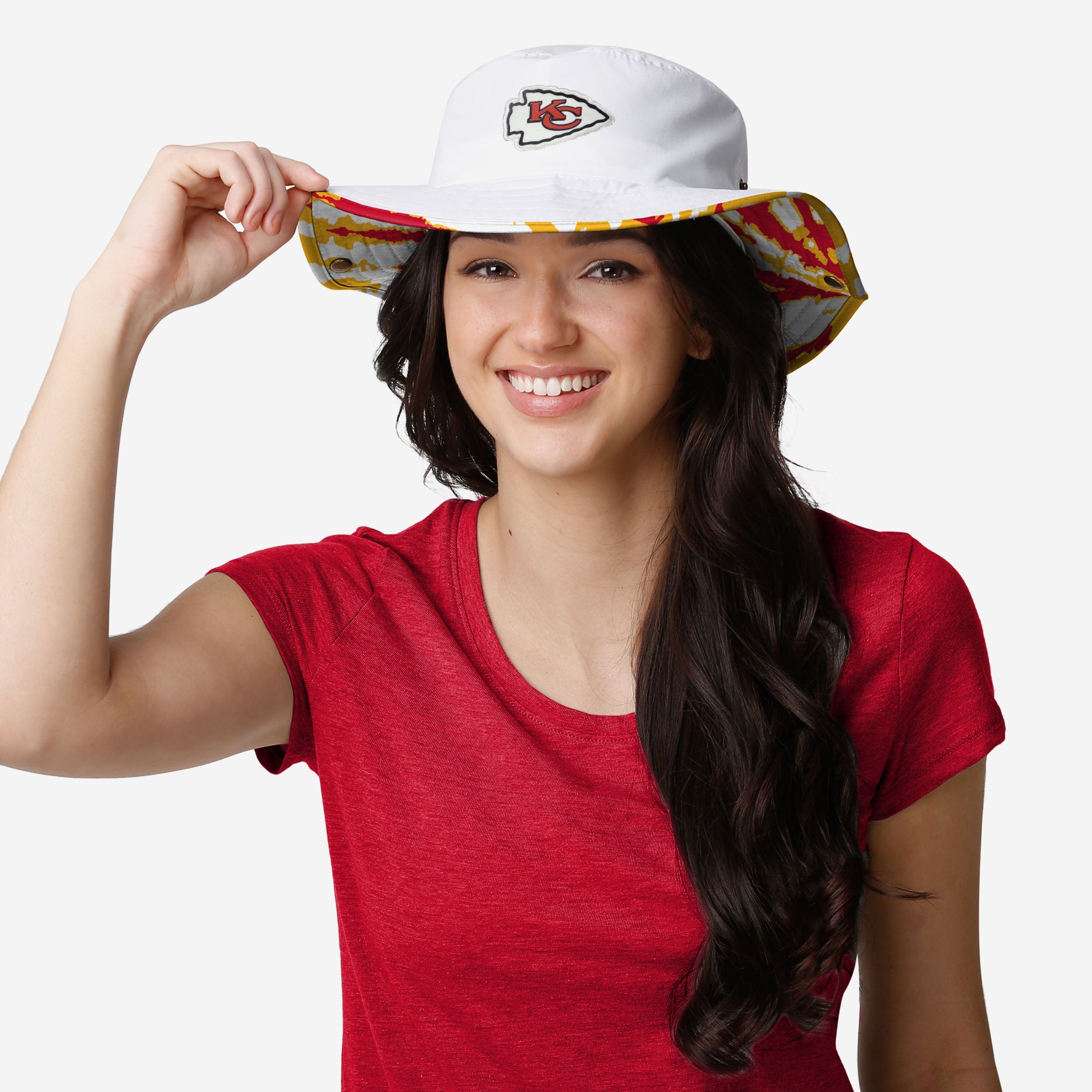 Stylish Kansas City Chiefs Women's White Hybrid Boonie Hat