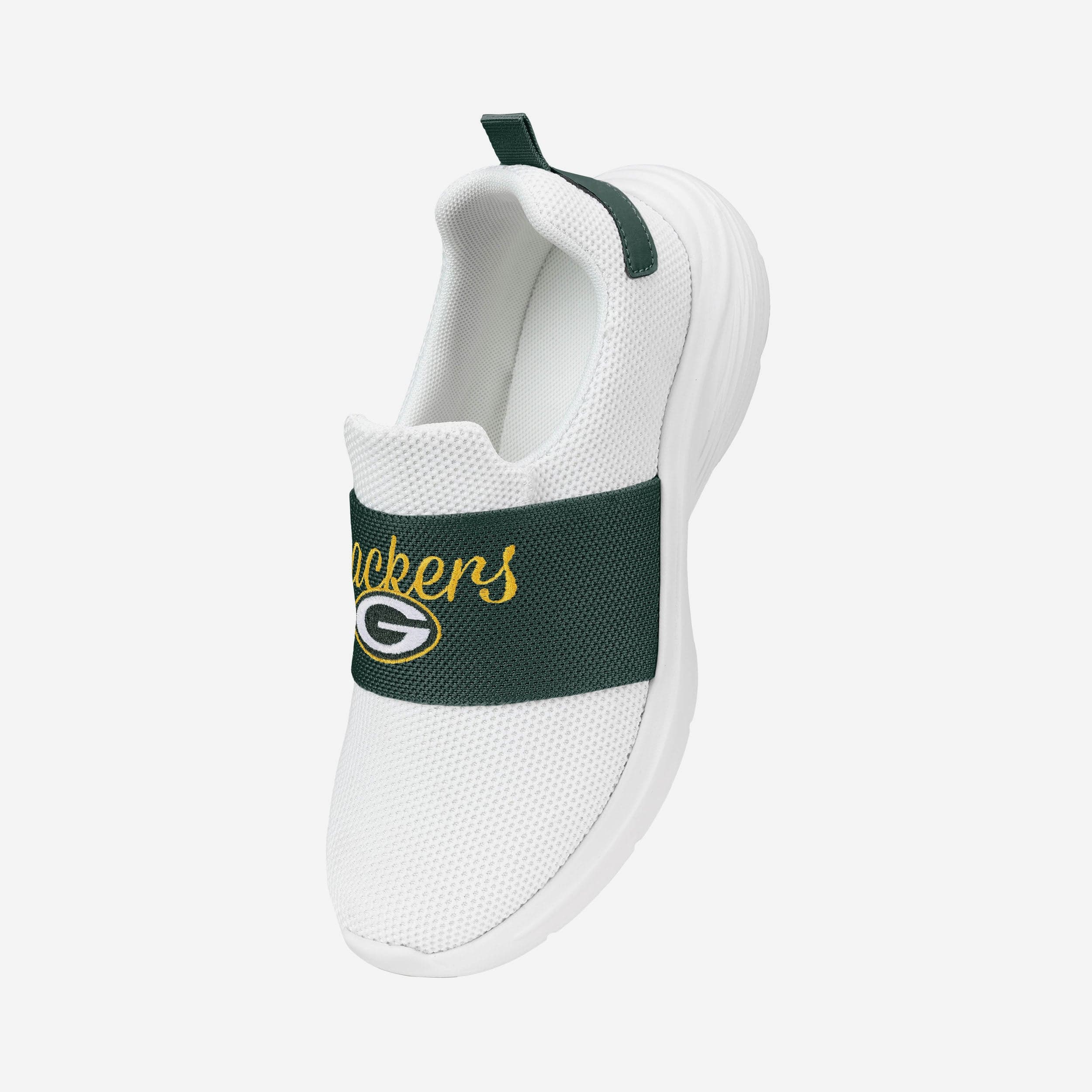 Green Bay Packers Women's Stylish White Slip-On Sneakers