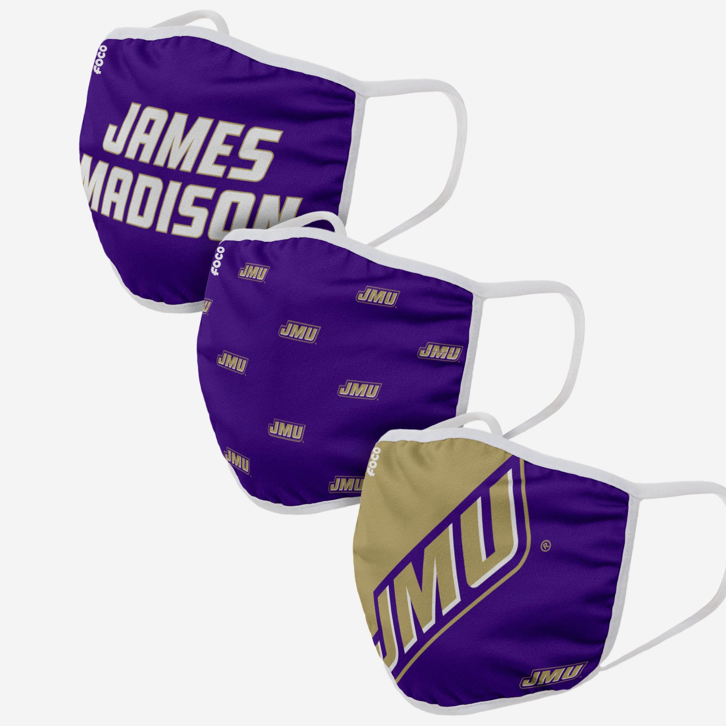 James Madison Dukes 3-Pack Team Spirit Face Covers