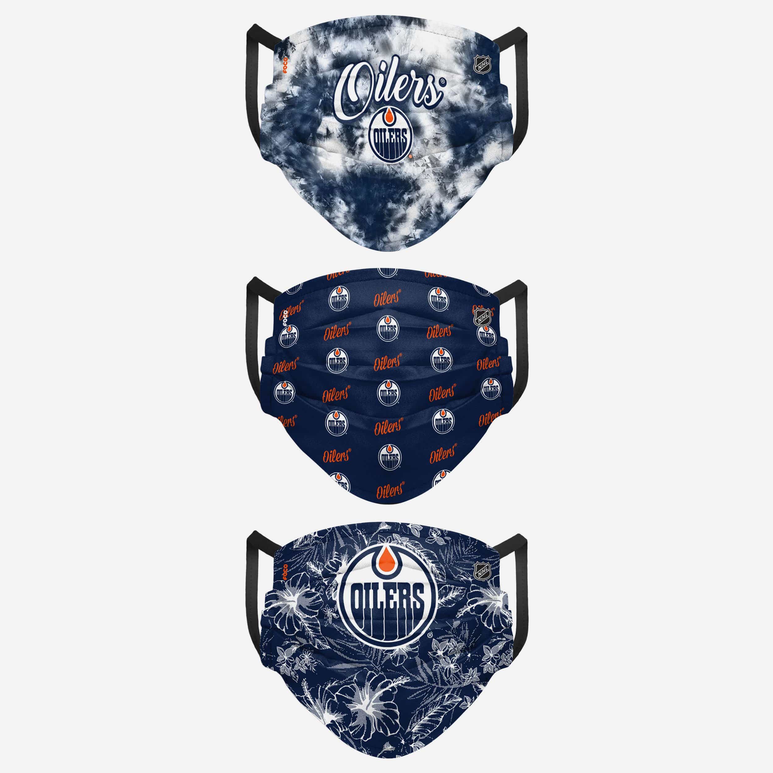 Edmonton Oilers Women's Matchday 3-Pack Fashion Face Cover - Support Your Team in Style!