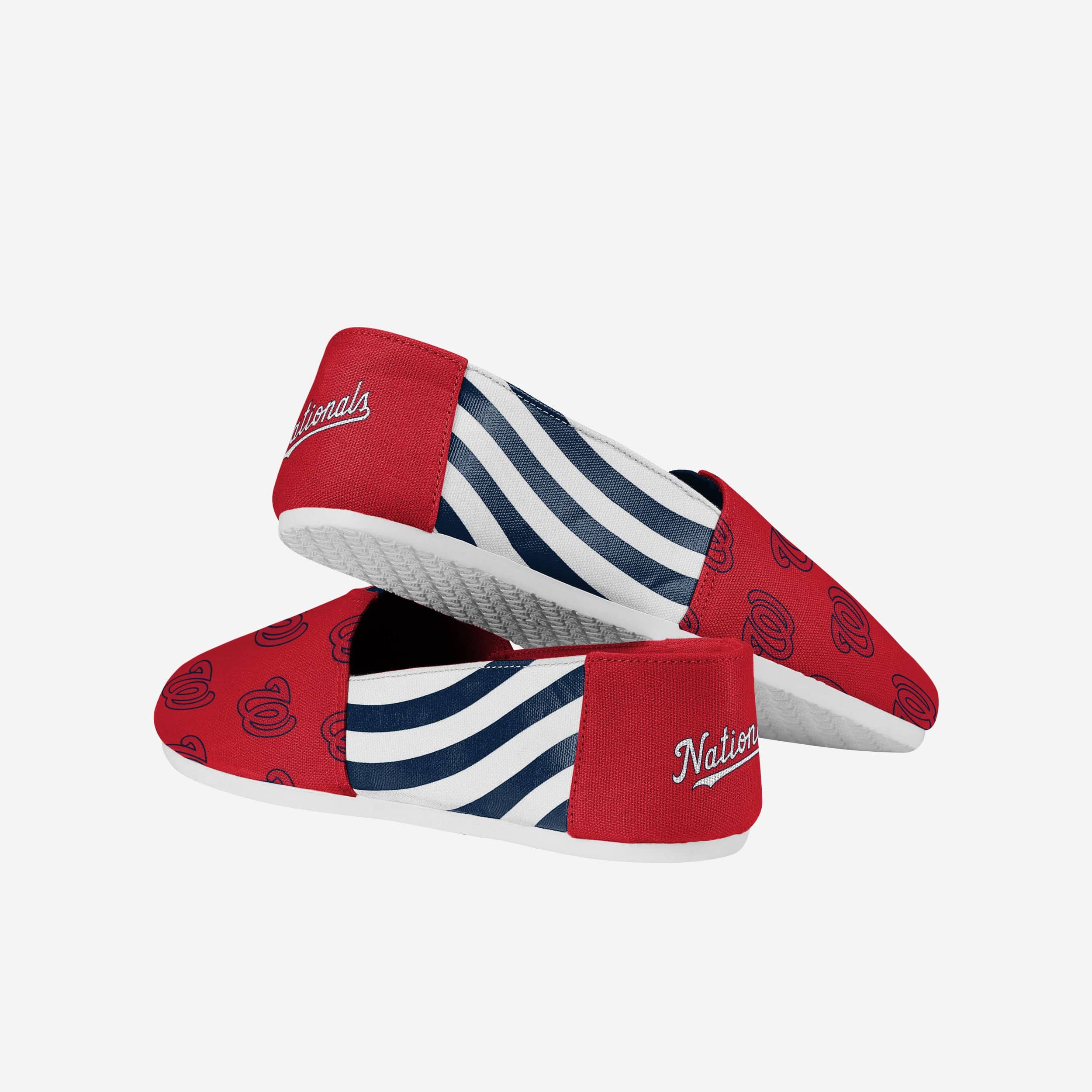 Washington Nationals Stylish Women's Stripe Canvas Shoes - Show Your Team Spirit!