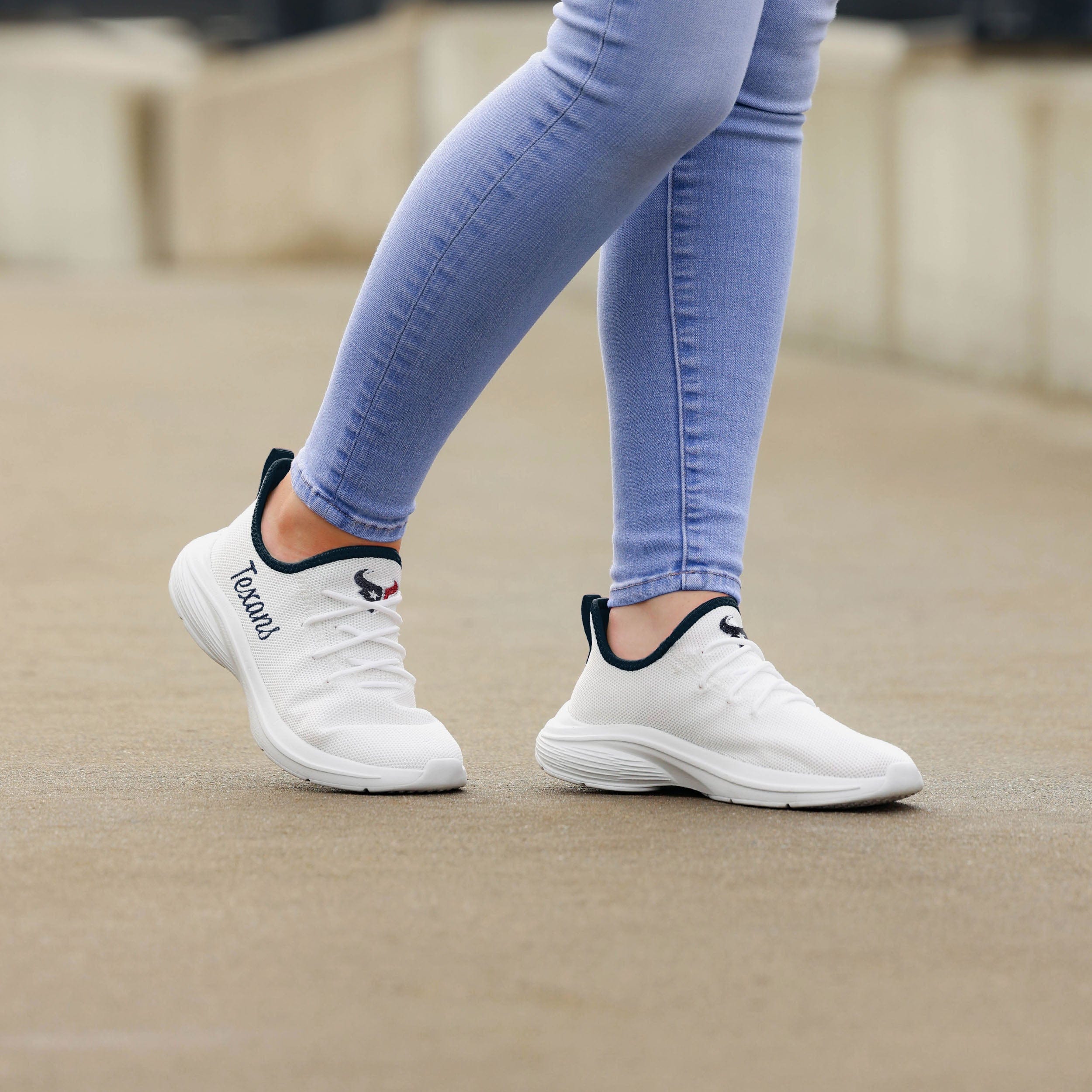 Houston Texans Women's Stylish White Midsole Sneakers