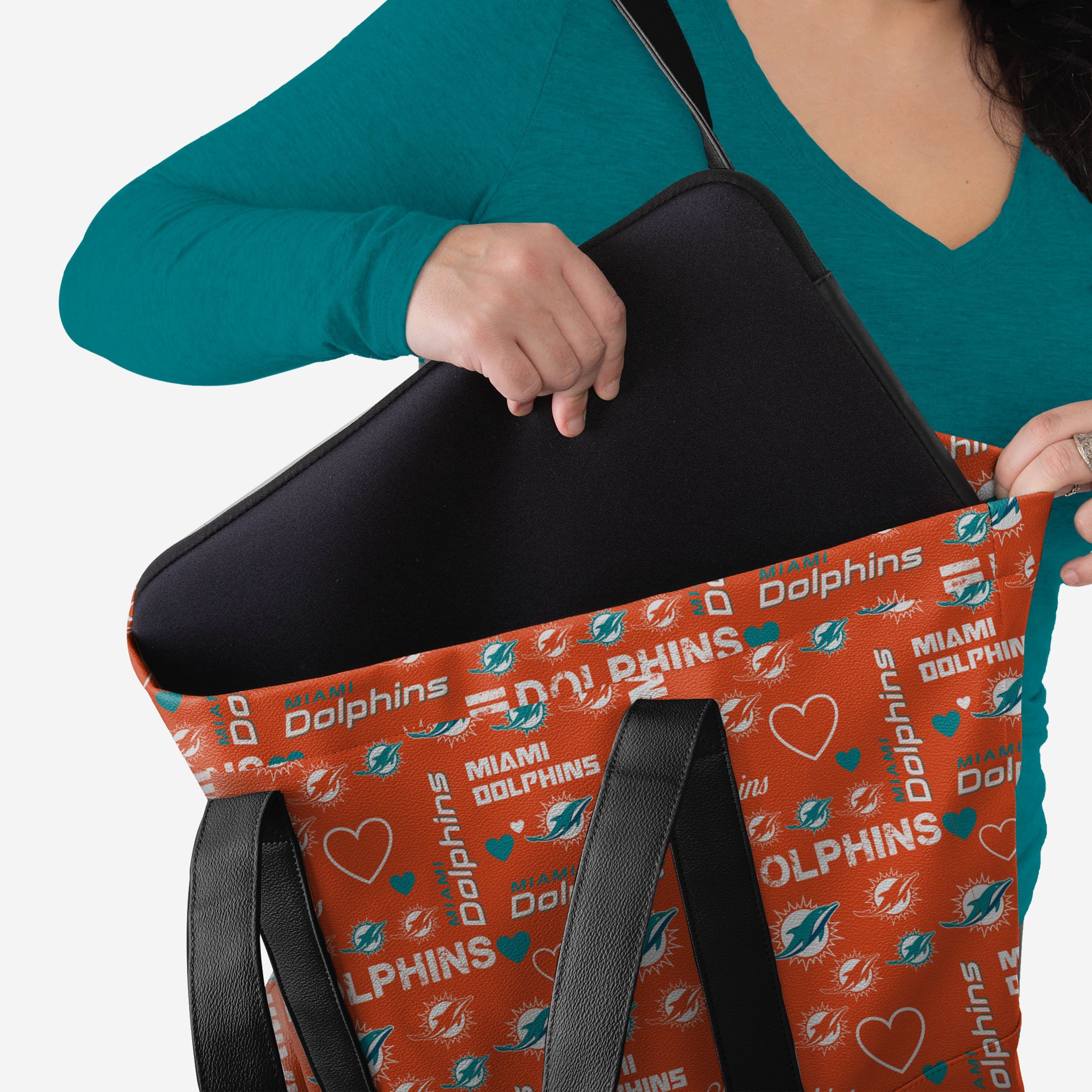 Miami Dolphins Logo Love Tote Bag - Show Your Fandom!